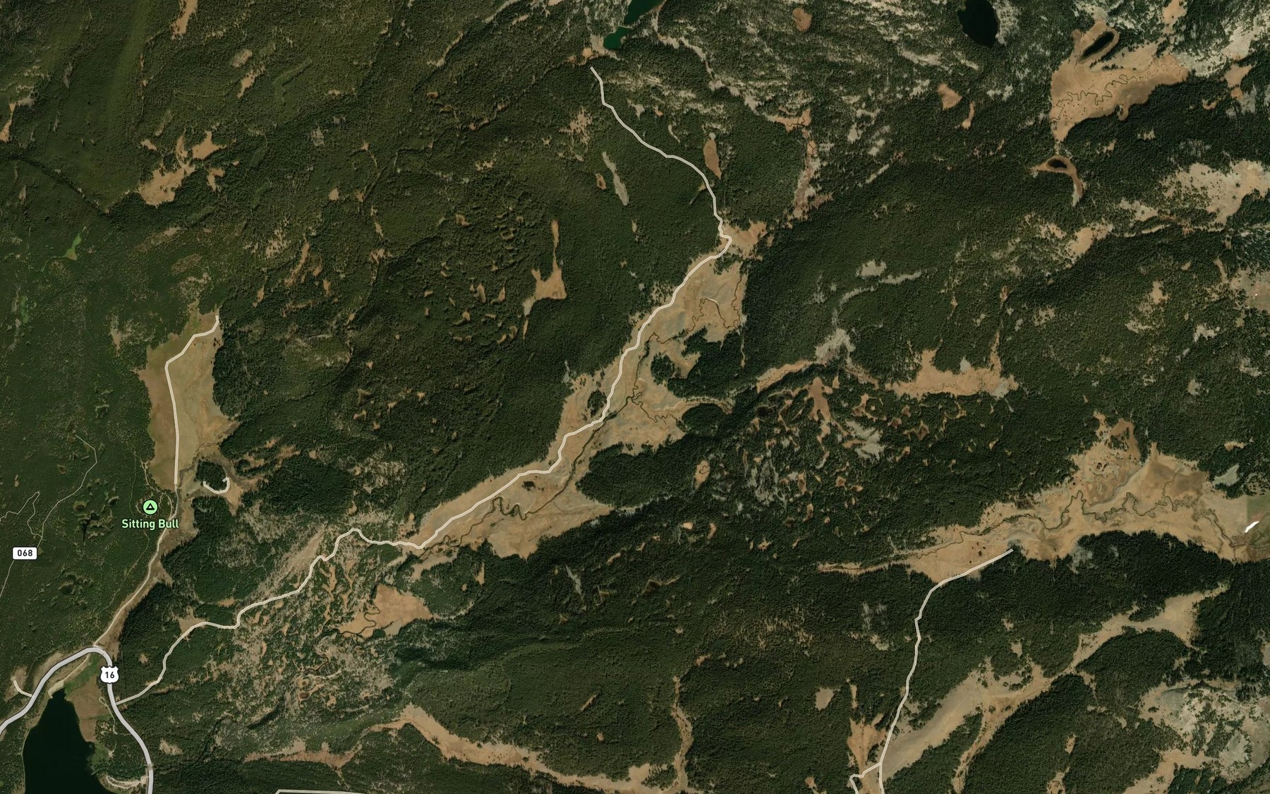 Satellite map of the Baby Wagon Creek