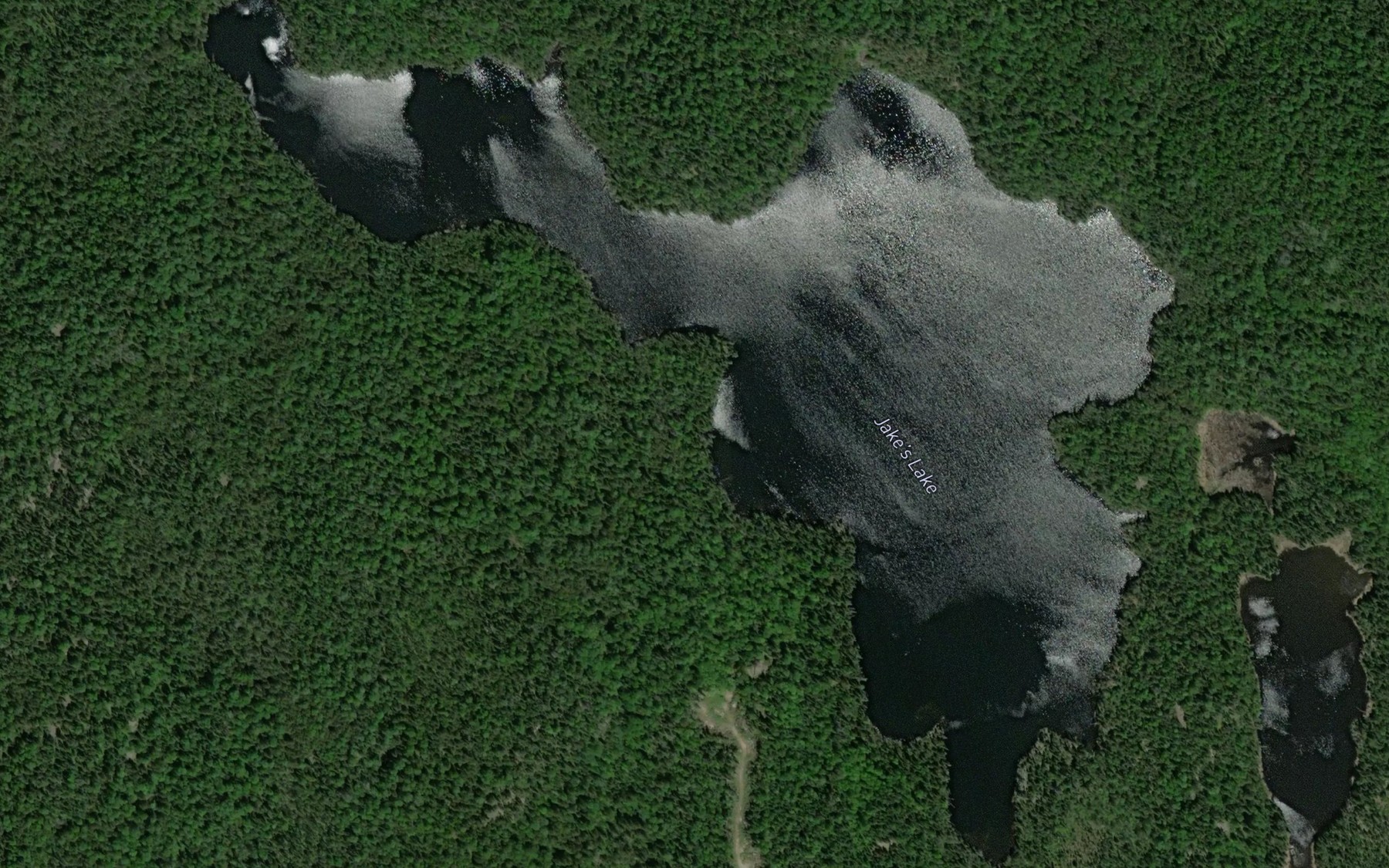 Satellite map of the Jake's Lake