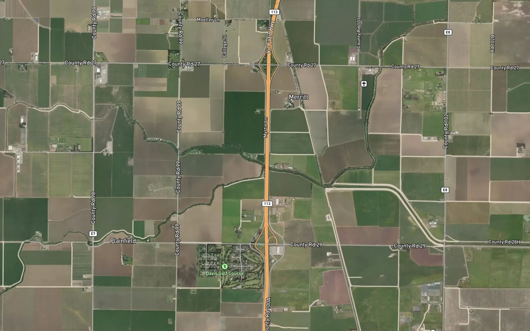 Satellite map of the Dry Slough