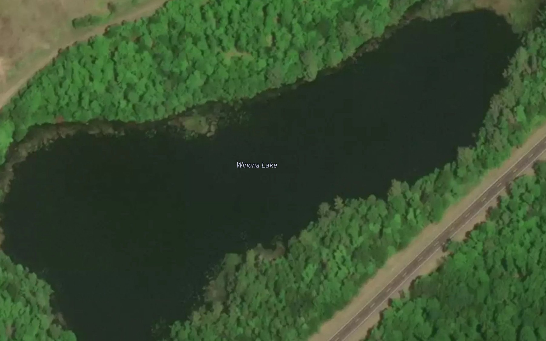 Satellite map of the Winona Lake