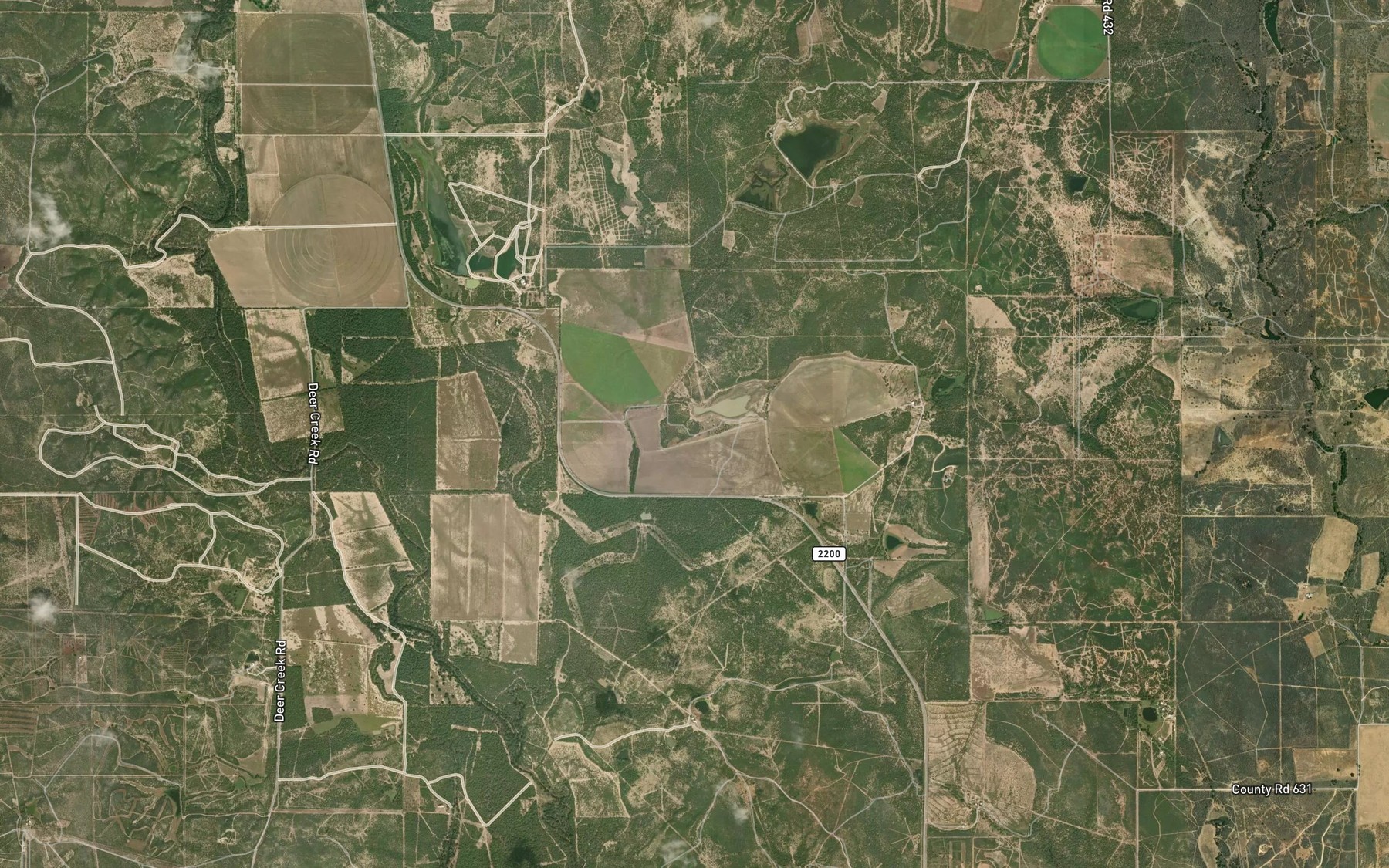 Satellite map of the Peacock Lake