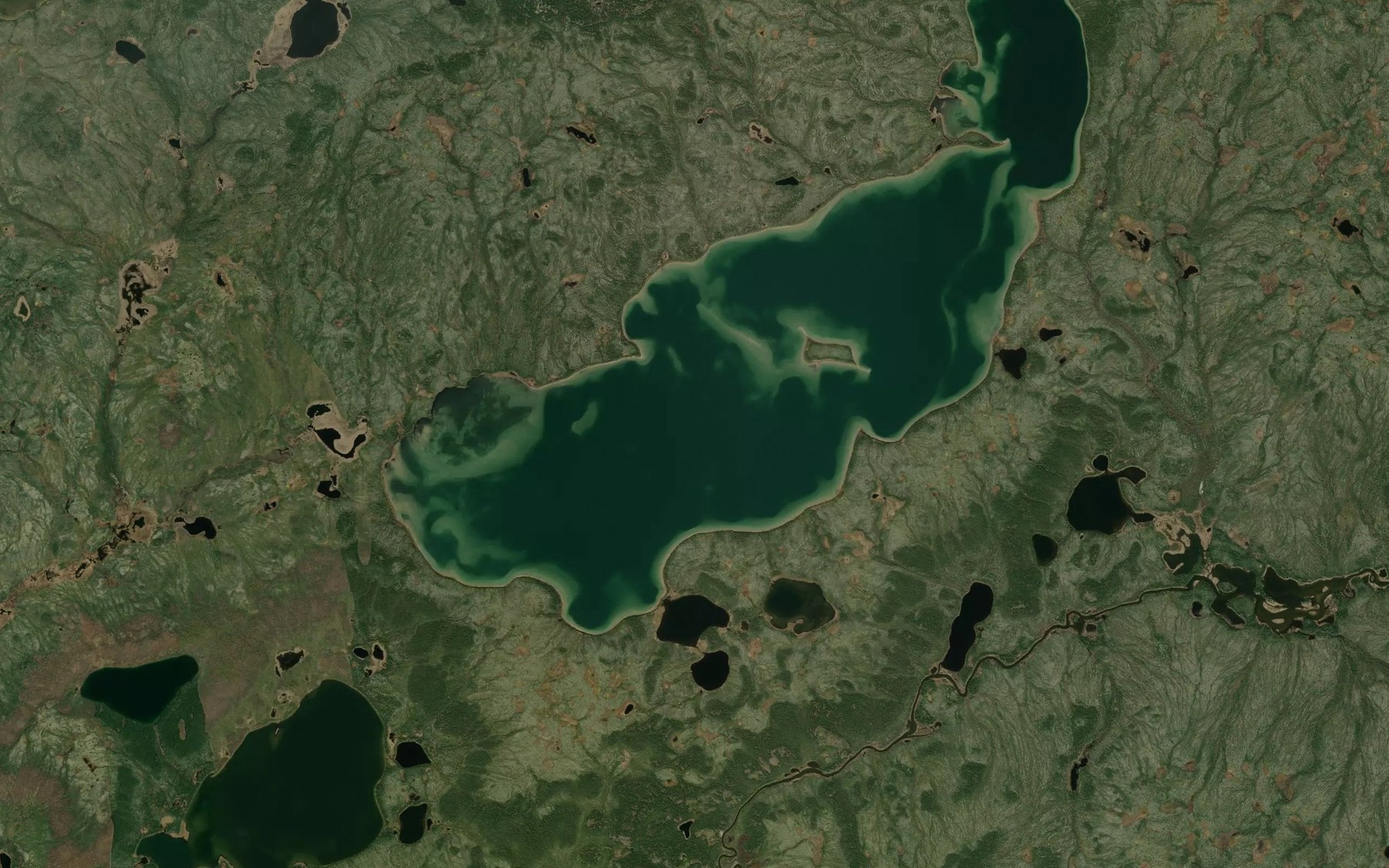 Satellite map of the Wasagamow Lake