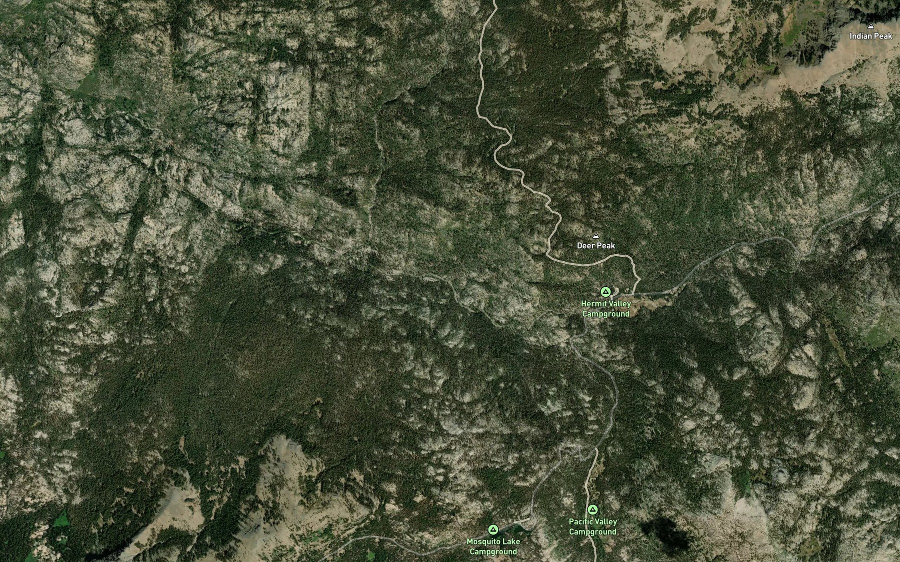 Satellite map of the Pacific Creek