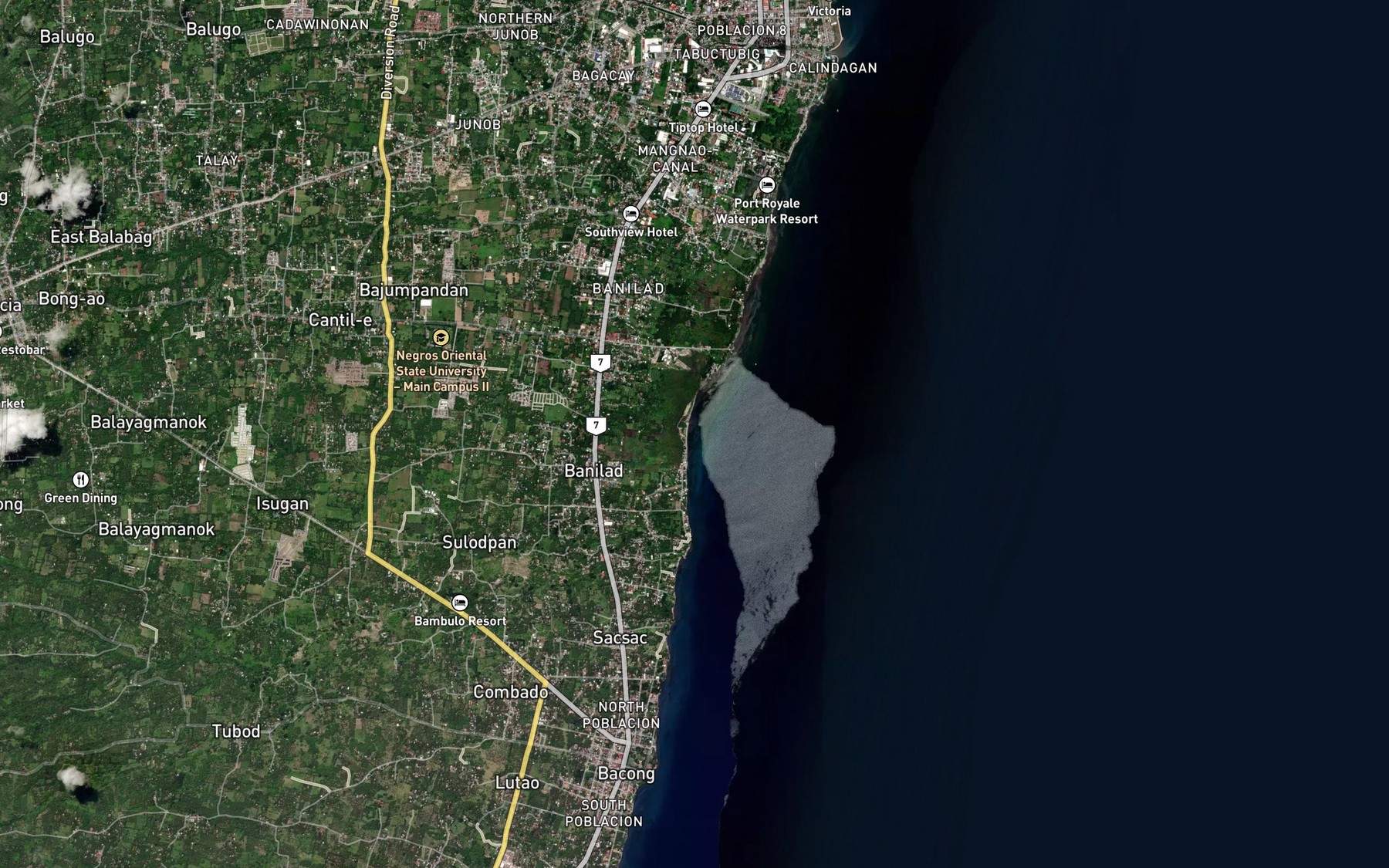 Satellite map of the Bacong Creek