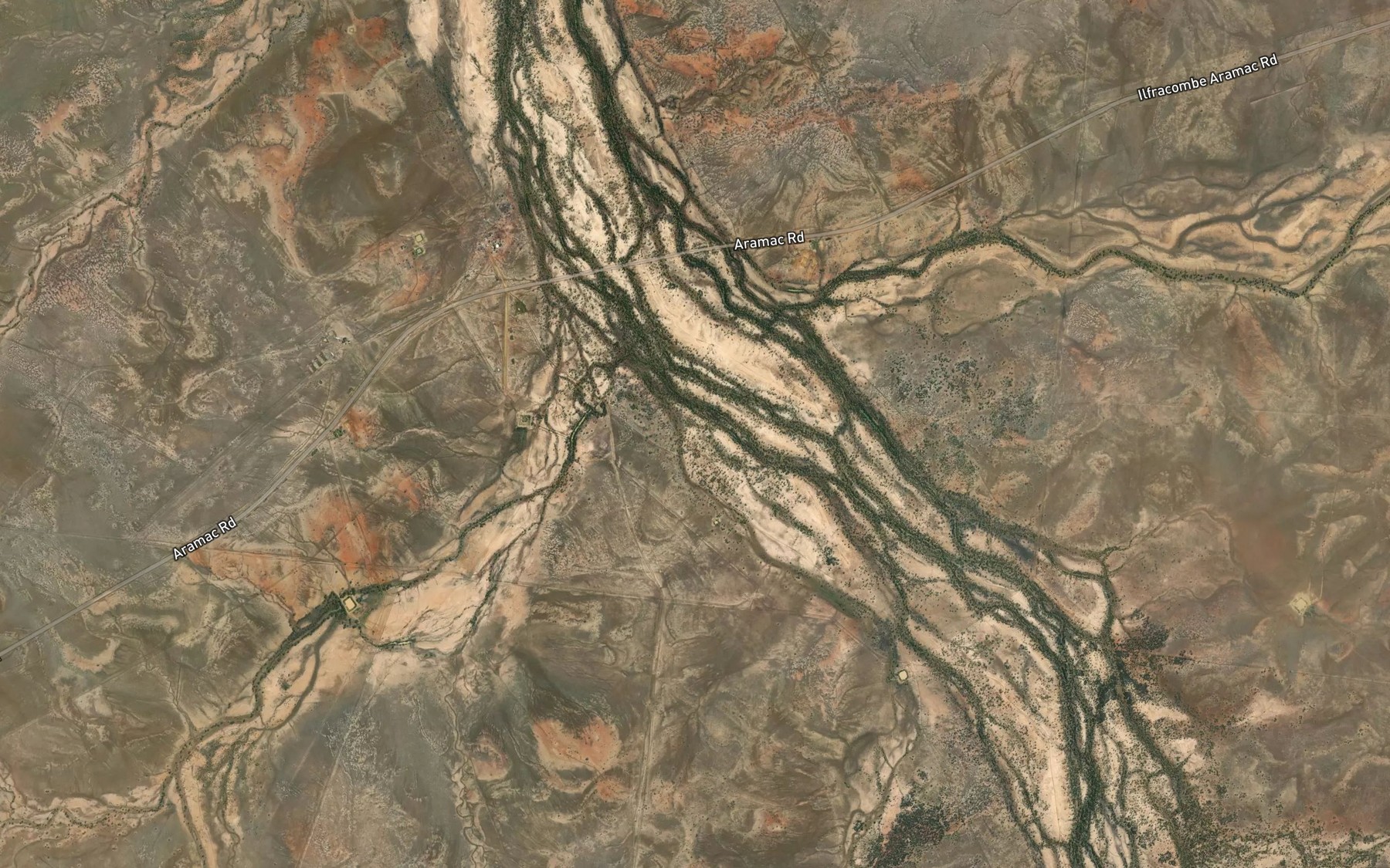 Satellite map of the Pennycoed Creek