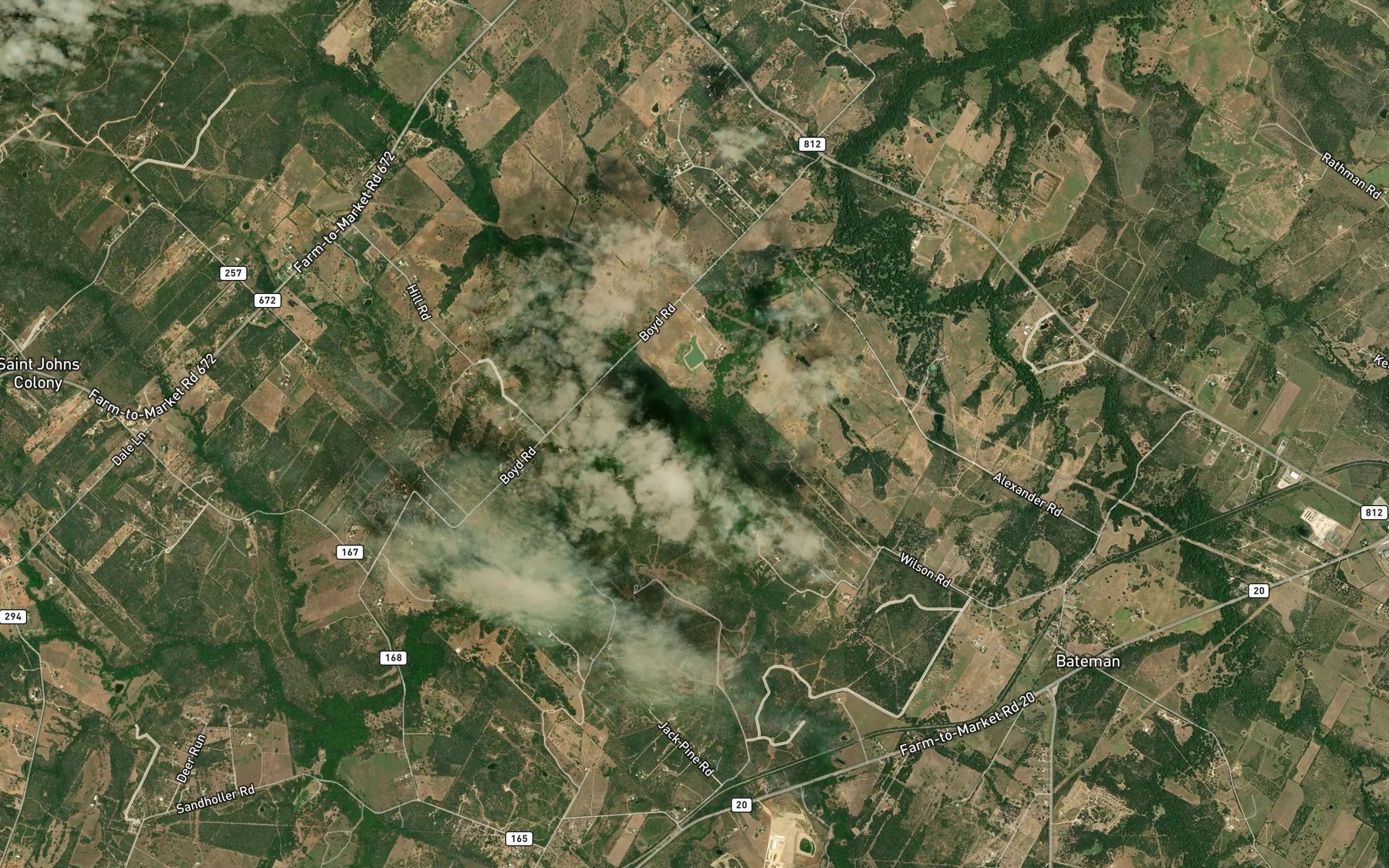 Satellite map of the Bee Creek