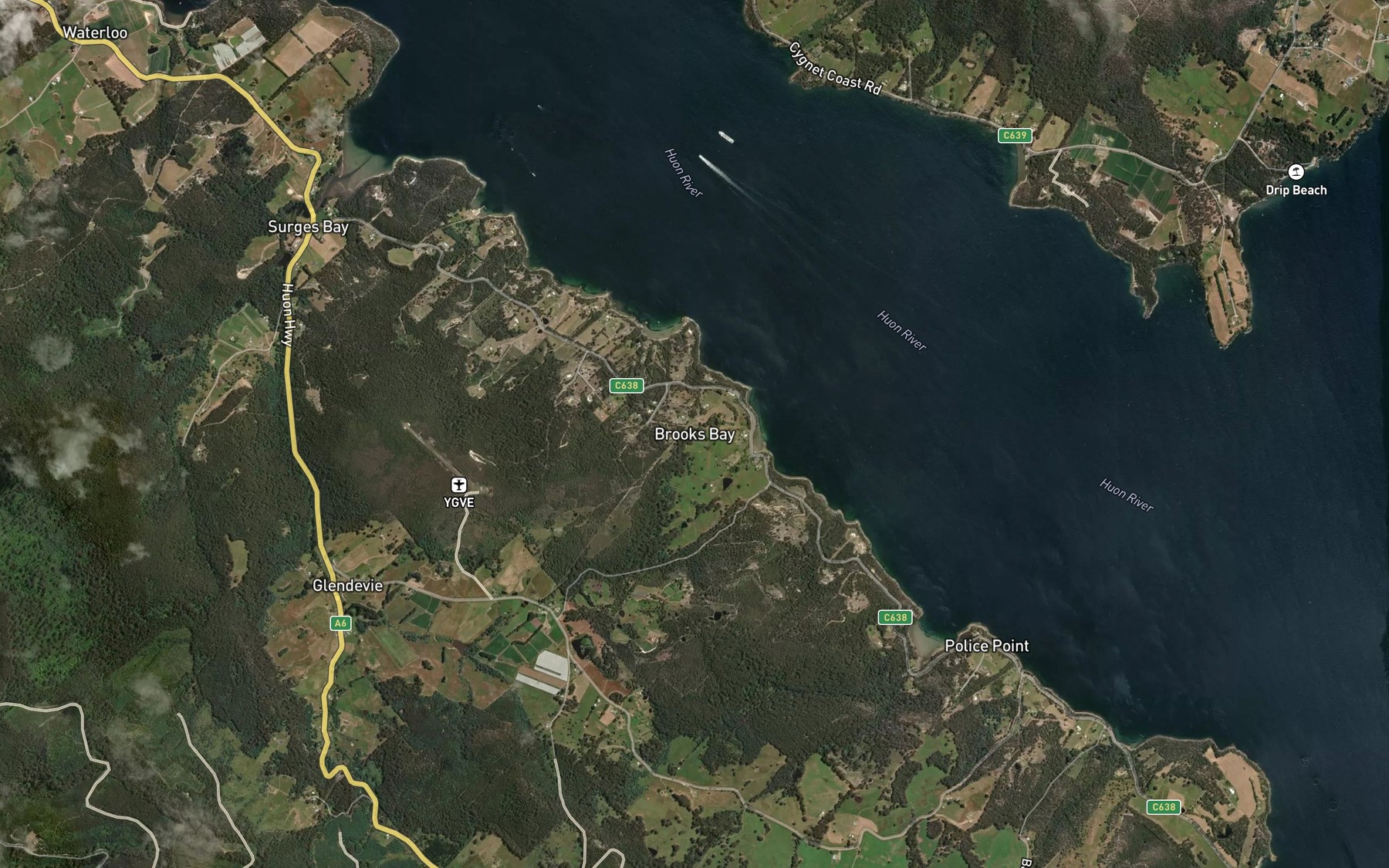 Satellite map of the Brooks Bay