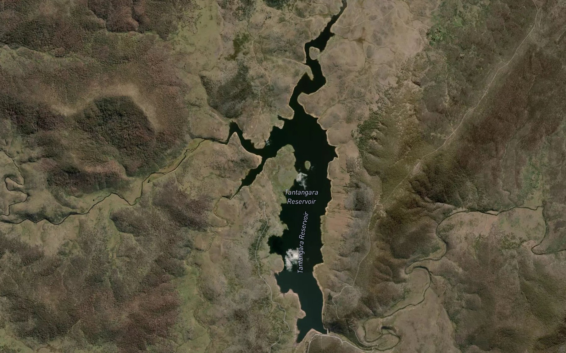 Satellite map of the Tantangara Reservoir