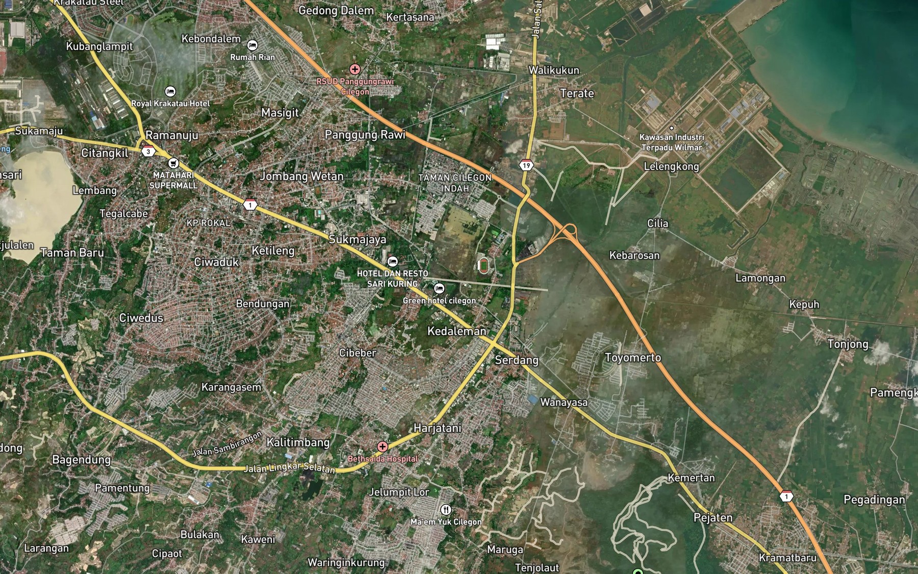 Satellite map of the Ci Beber