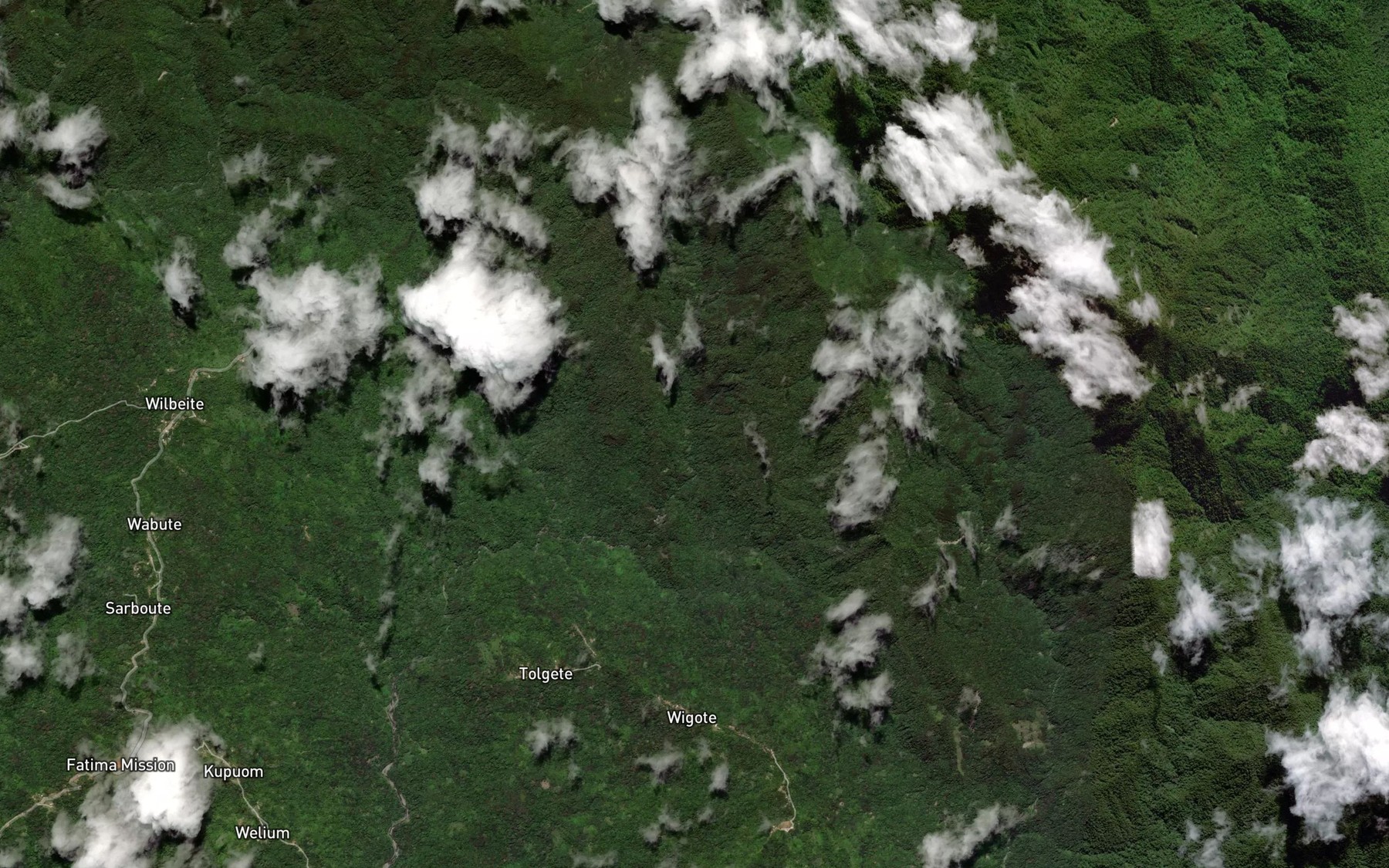 Satellite map of the Yipi Creek