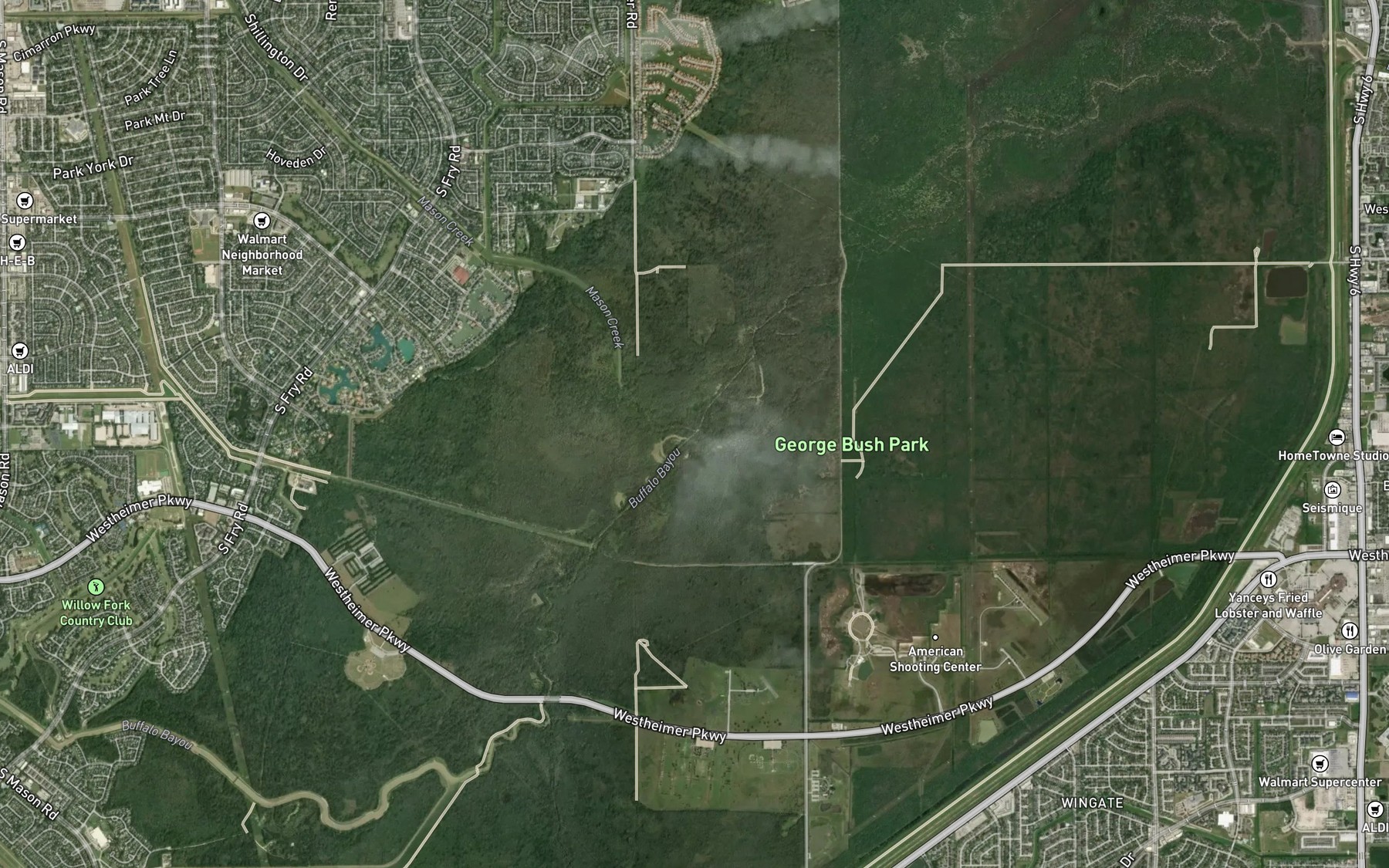 Satellite map of the Mason Creek