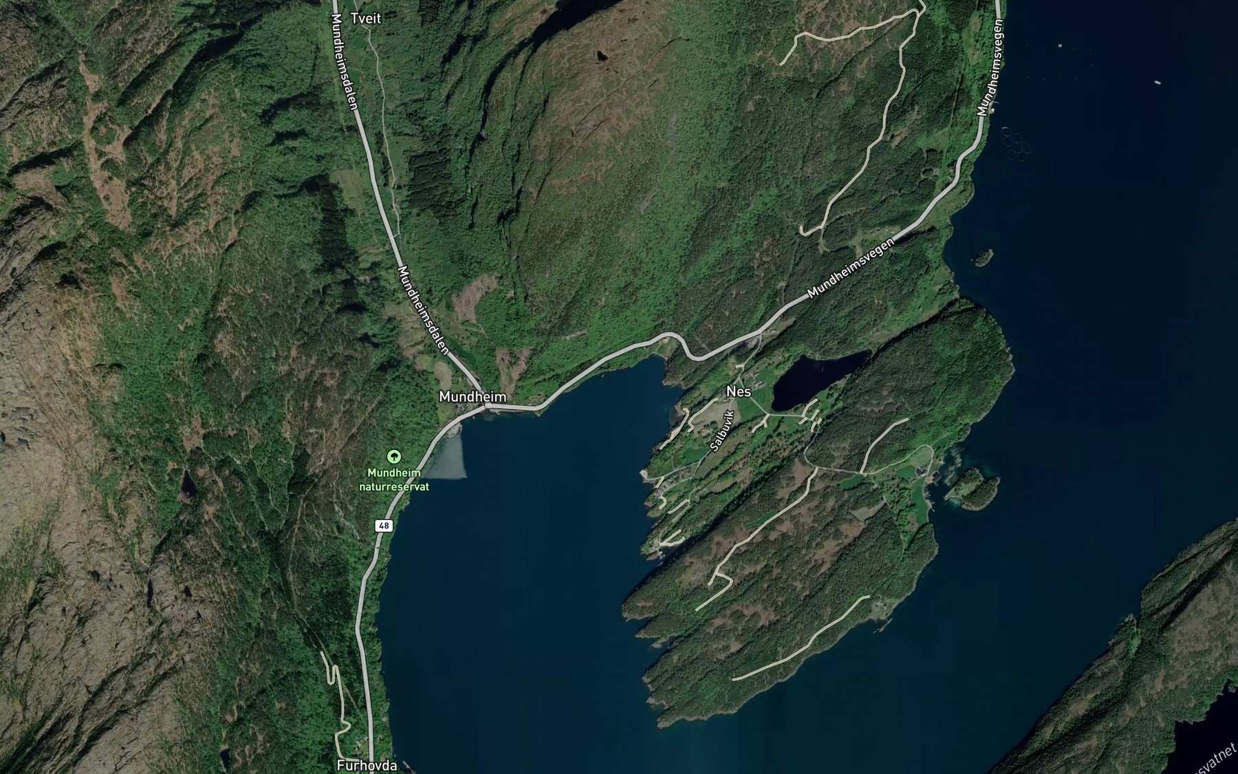 Satellite map of the Nesvika