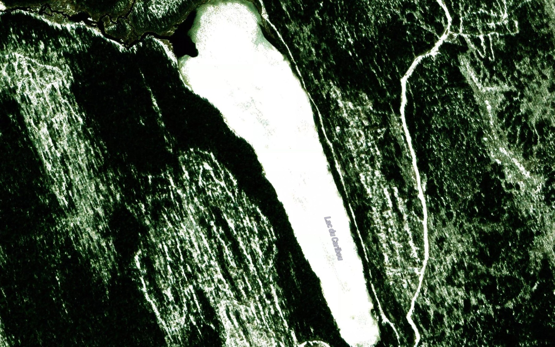 Satellite map of the Lac du Caribou