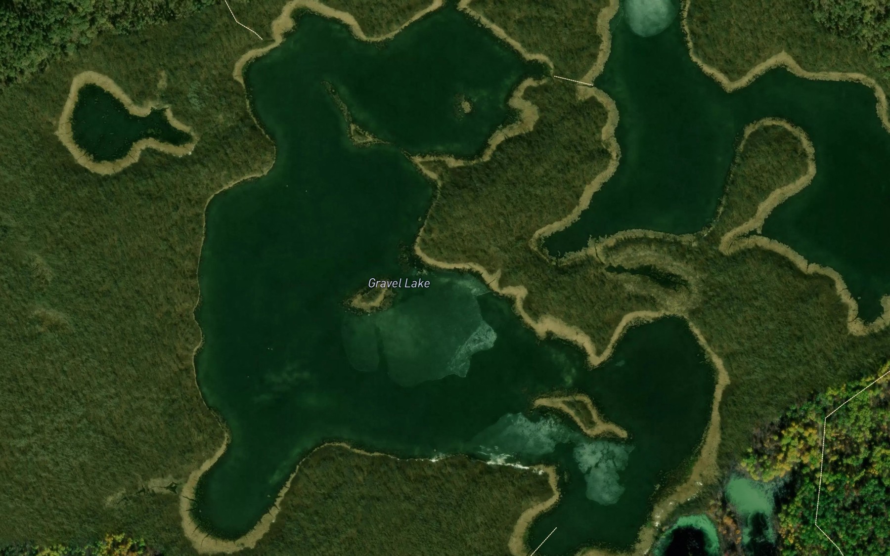 Satellite map of the Gravel Lake