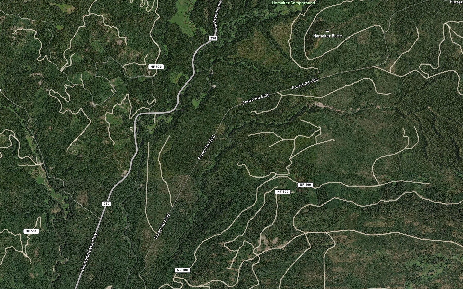 Satellite map of the Falls Creek