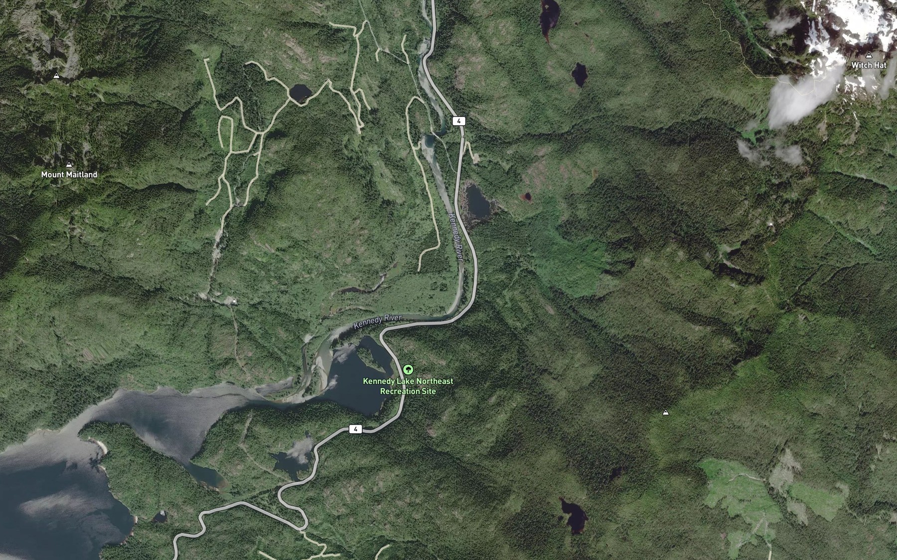 Satellite map of the Boulder Creek