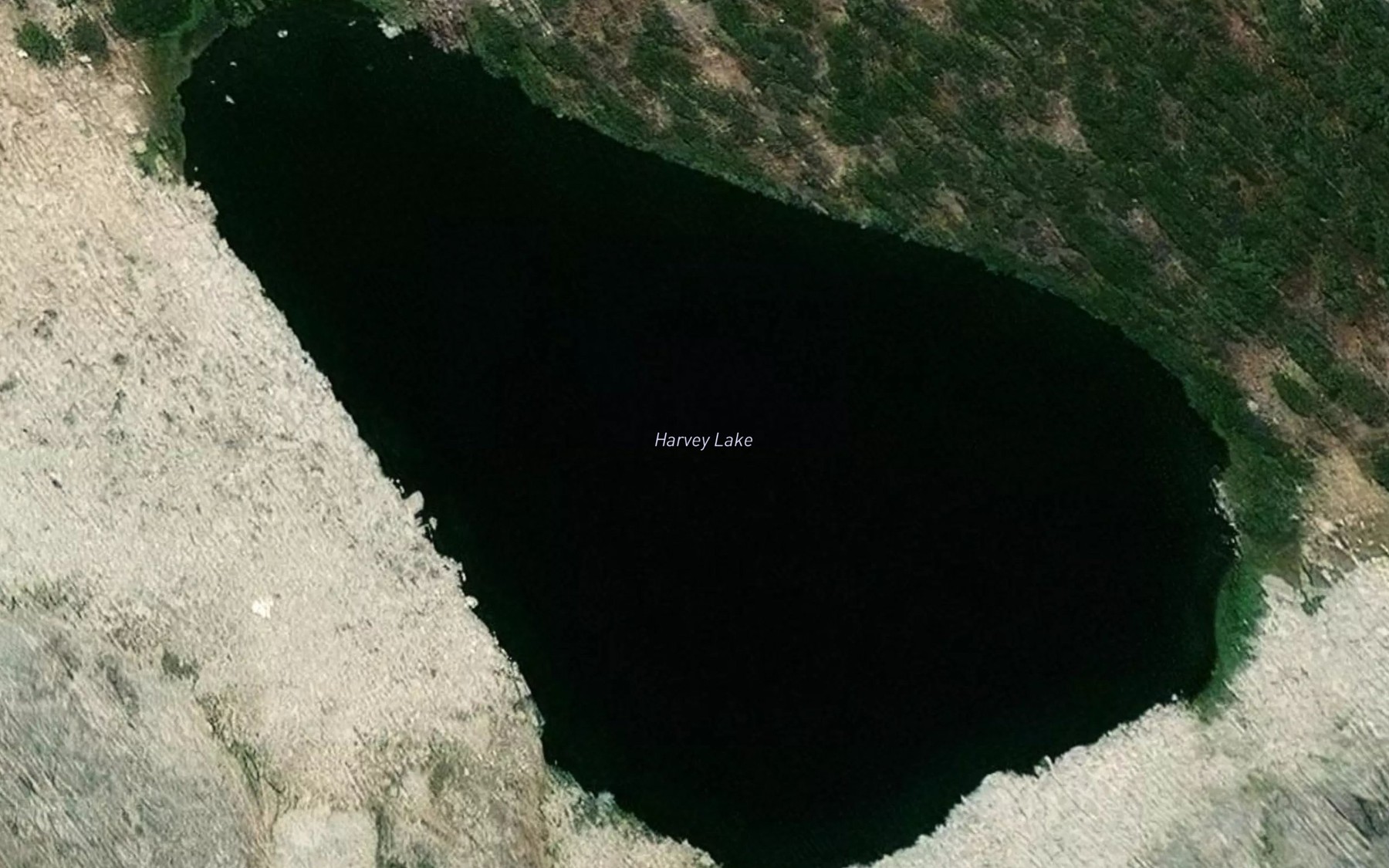 Satellite map of the Harvey Lake