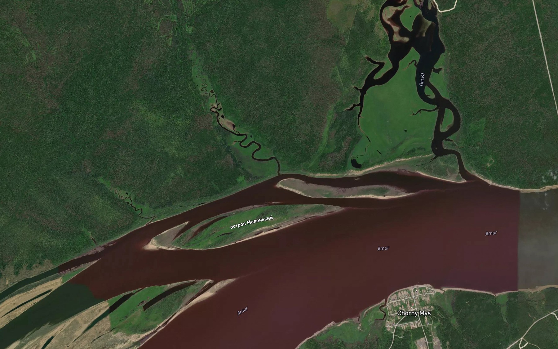 Satellite map of the Malyy Pisuy