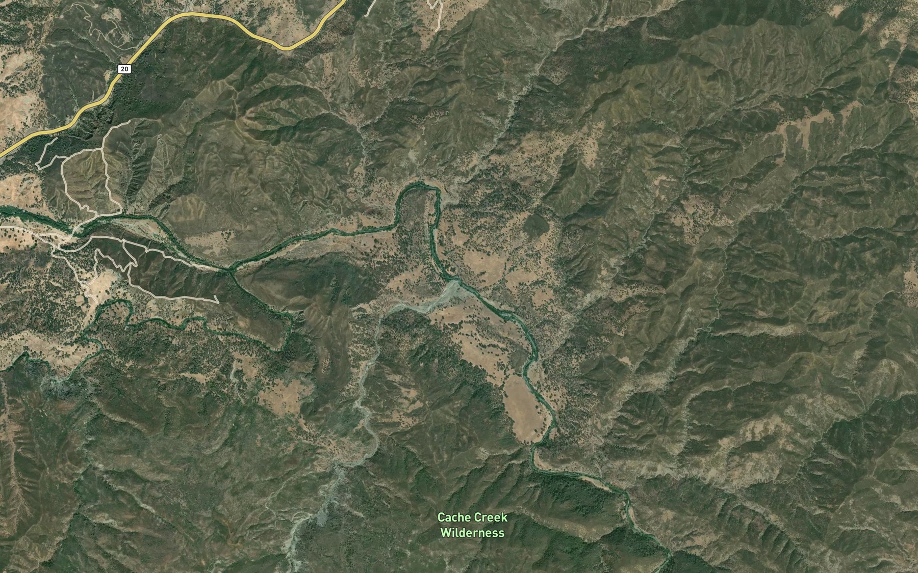 Satellite map of the Rocky Creek