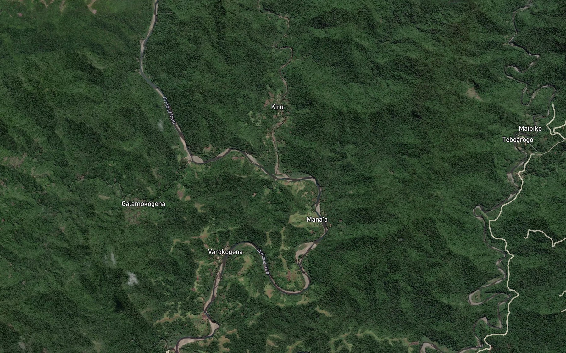 Satellite map of the Waipara River
