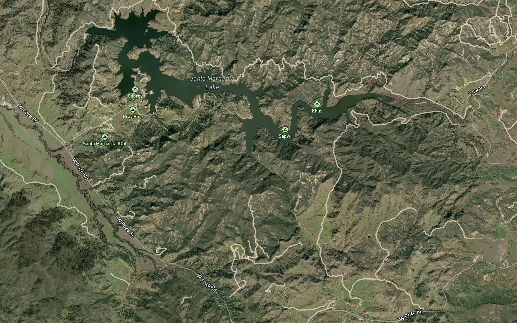 Satellite map of the Salsipuedes Creek