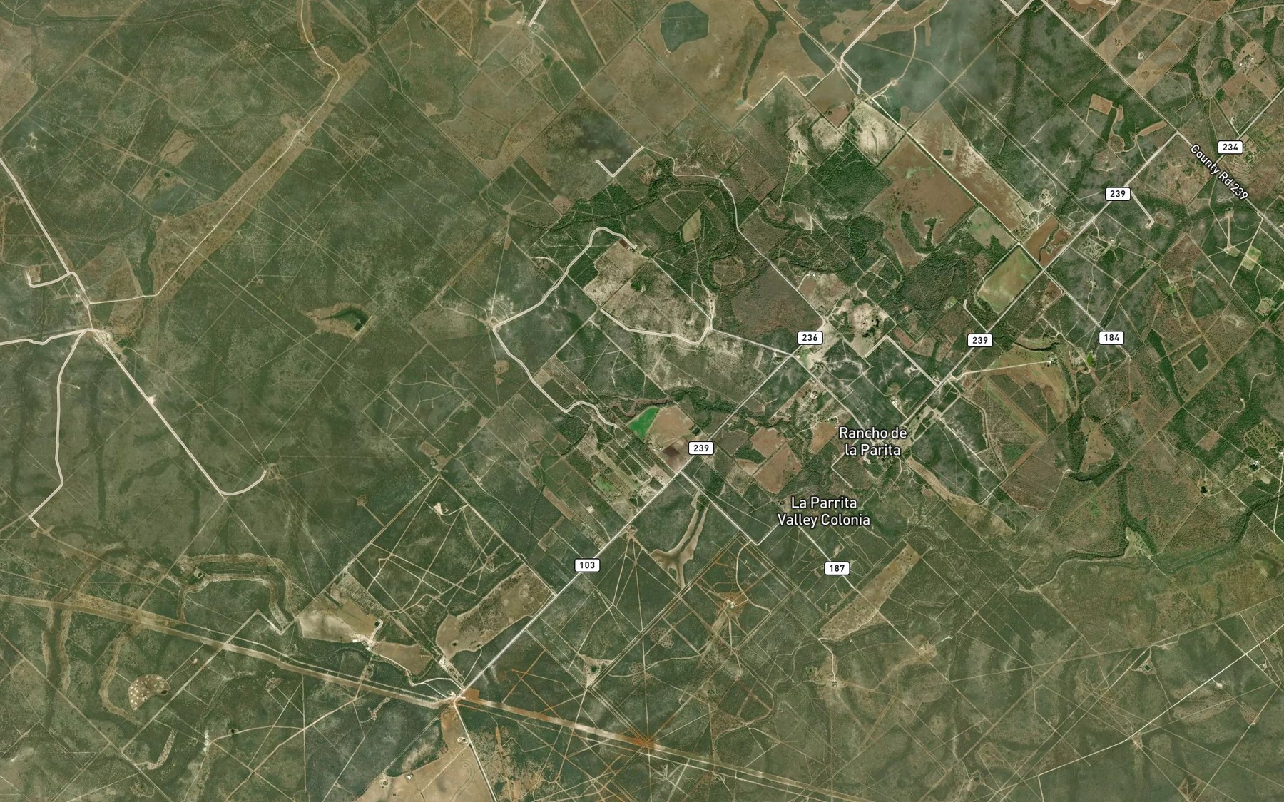 Satellite map of the Palo Amarillo Creek