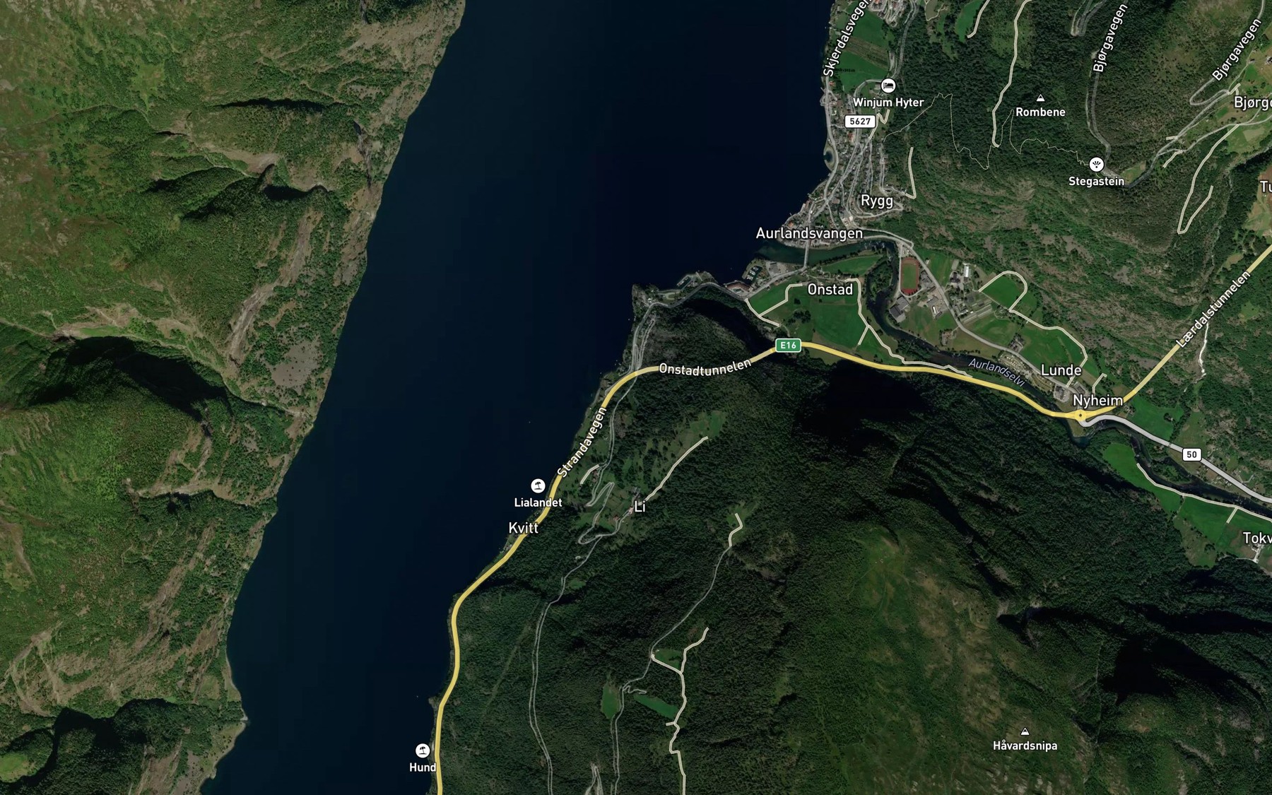 Satellite map of the Heggviki