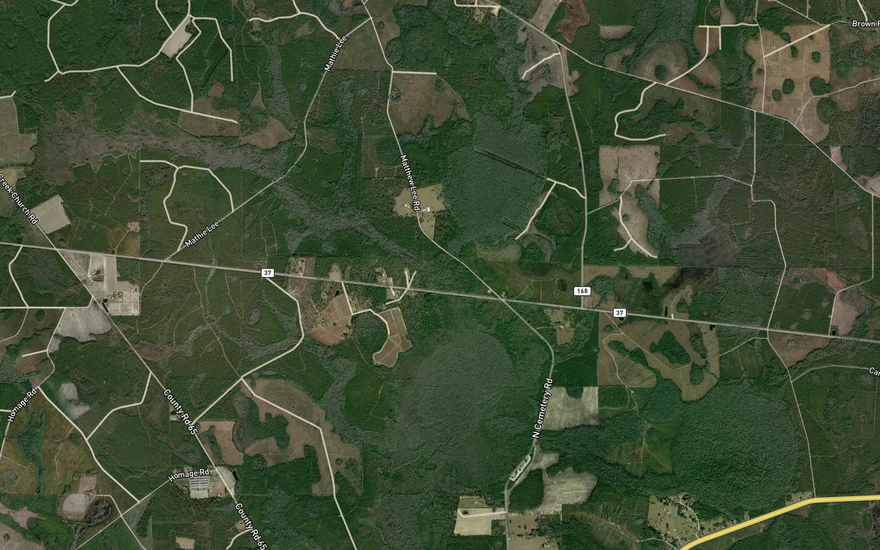 Satellite map of the Bear Branch