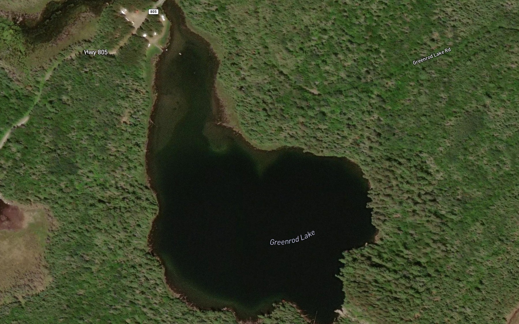 Satellite map of the Greenrod Lake