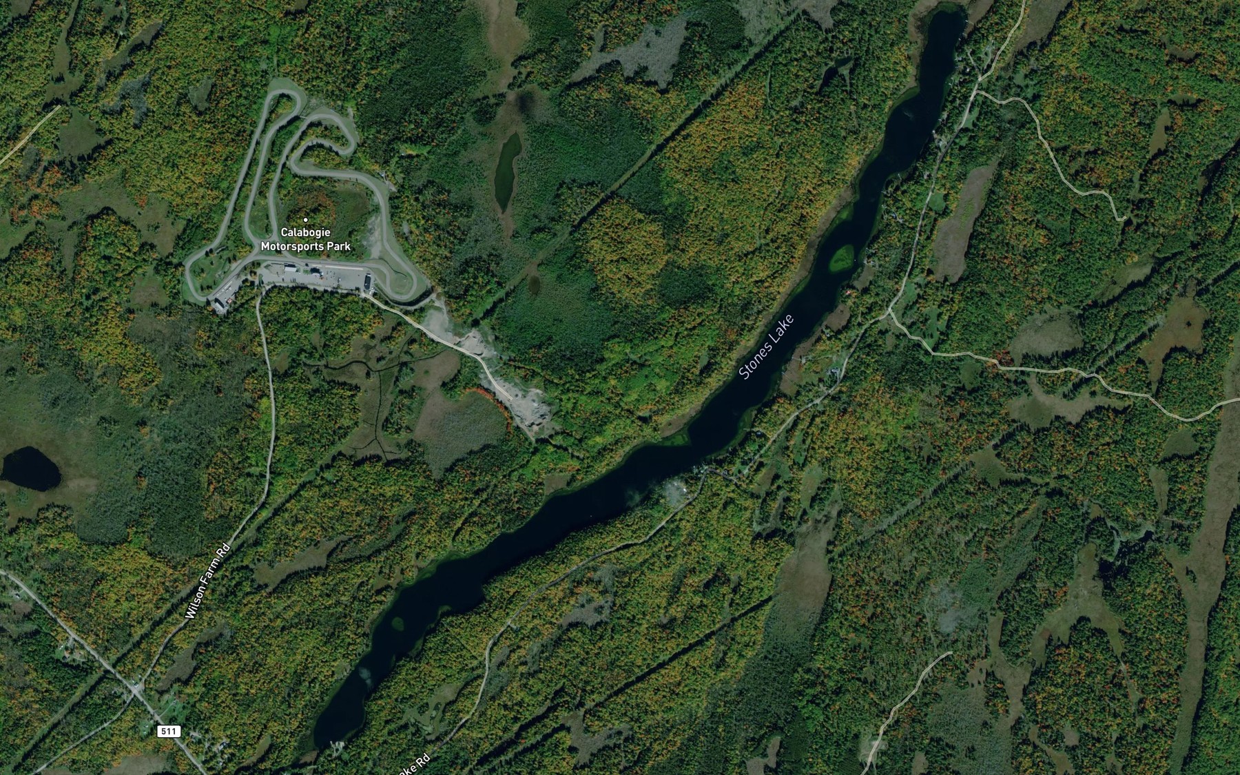 Satellite map of the Stones Lake