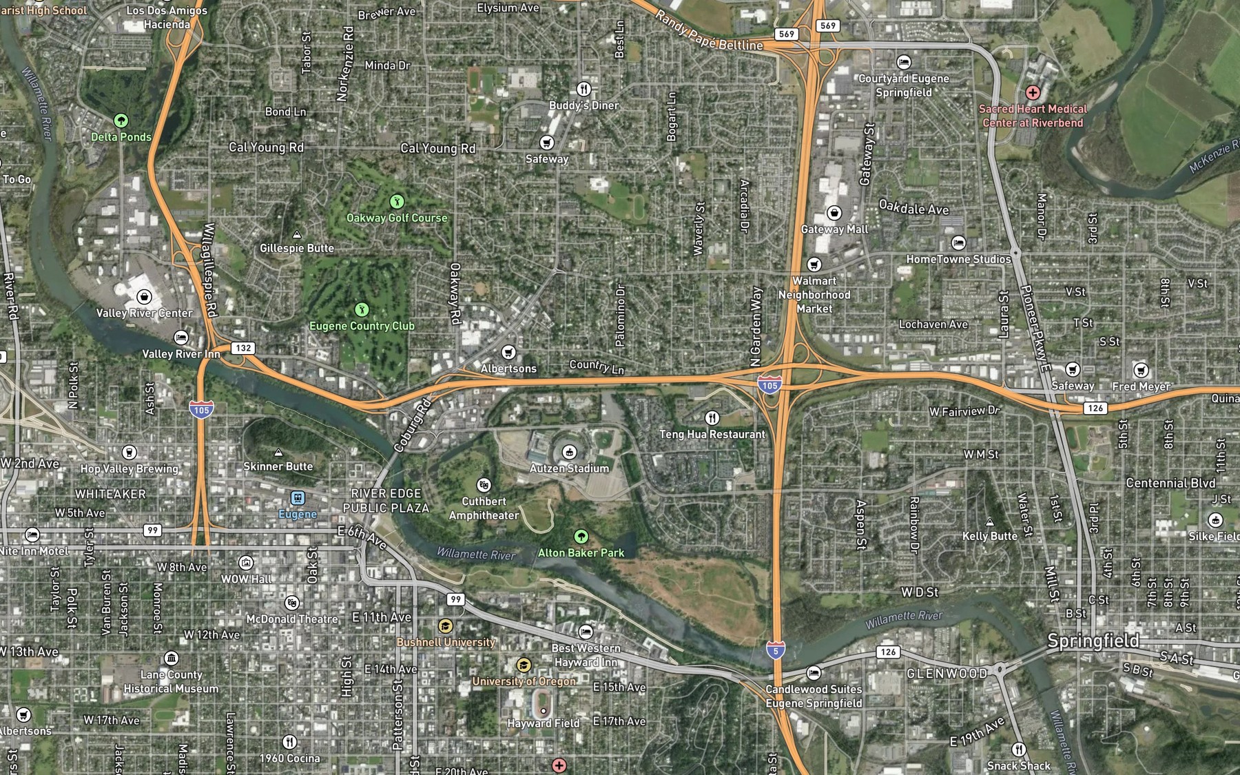 Satellite map of the Patterson Slough