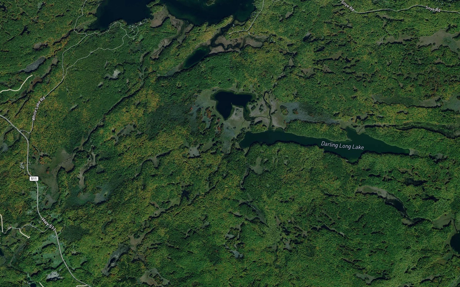 Satellite map of the Bradfords Creek
