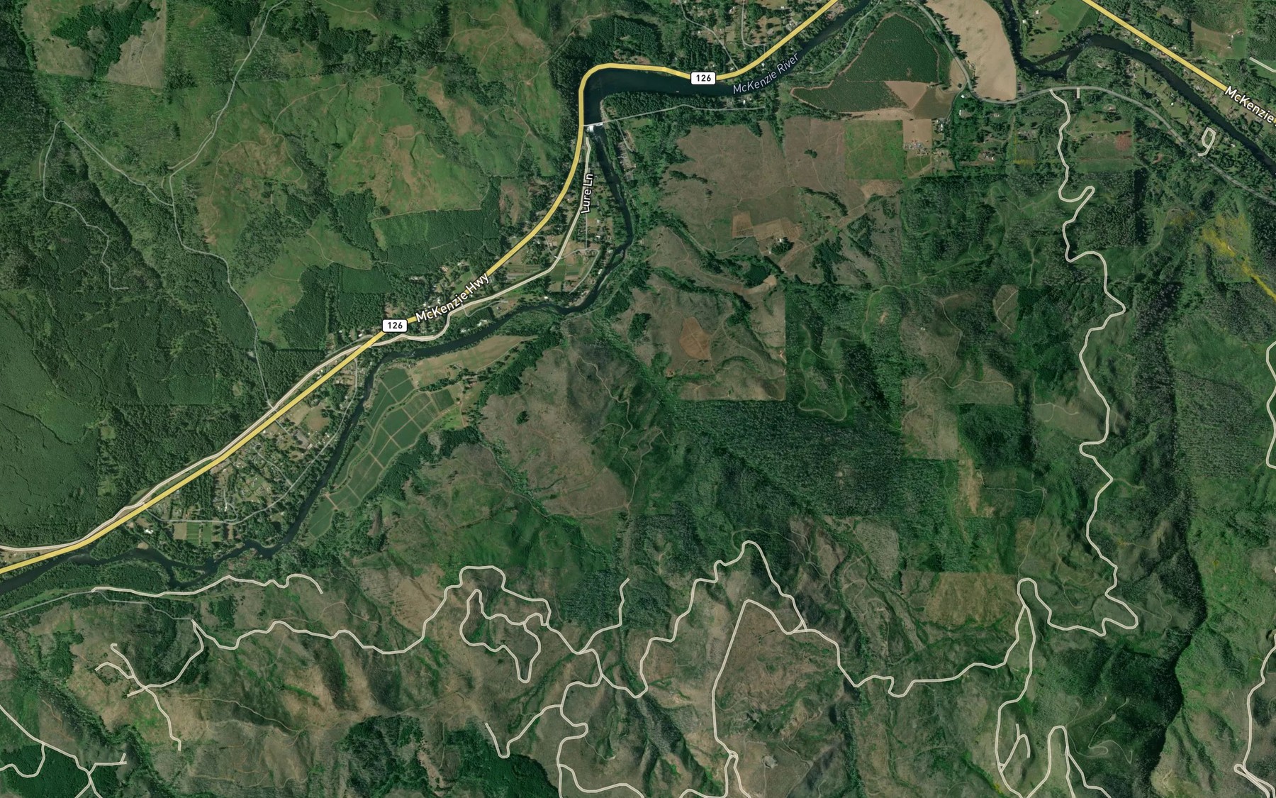 Satellite map of the Miller Creek