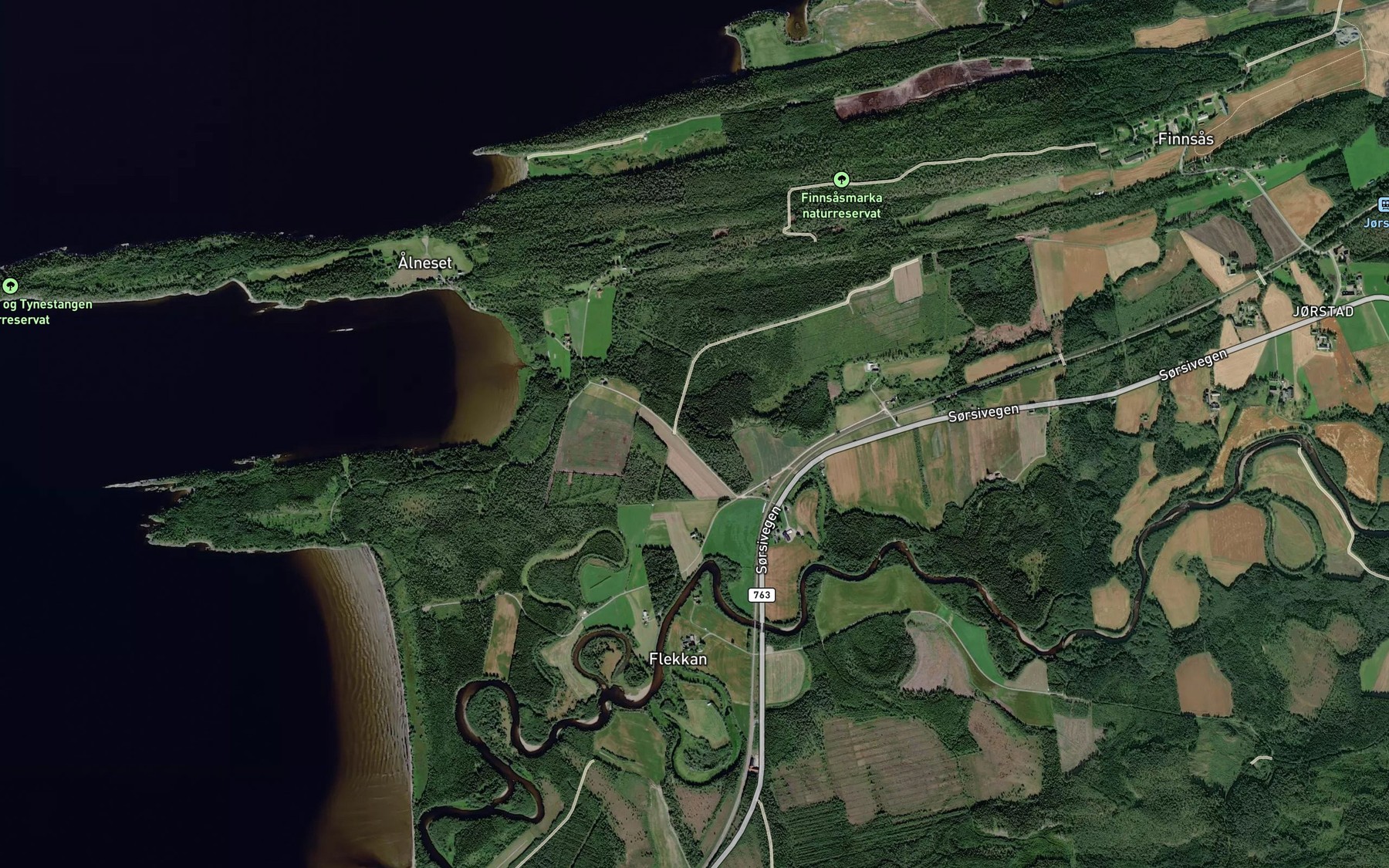 Satellite map of the Finsasbekken