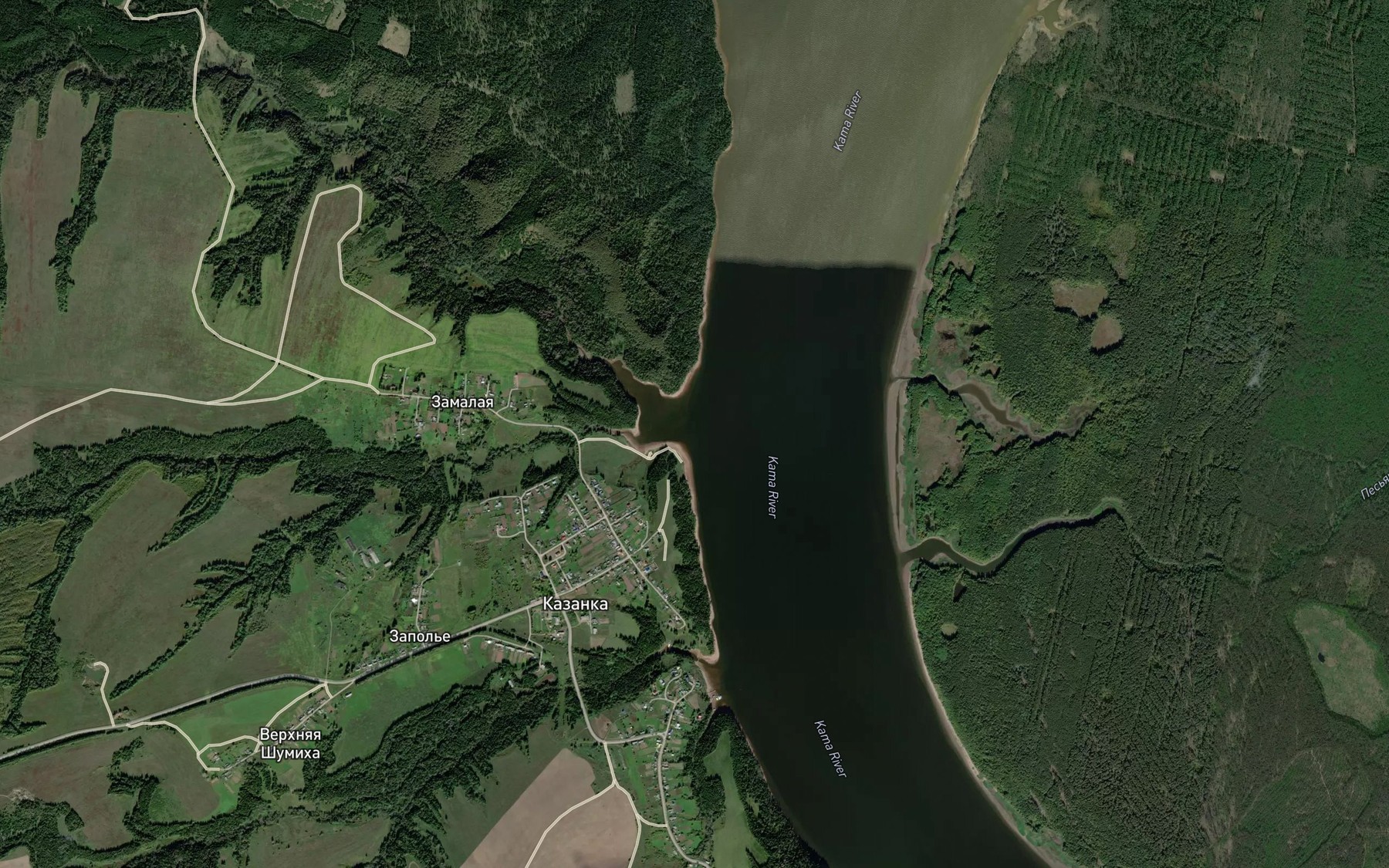 Satellite map of the Kazanka