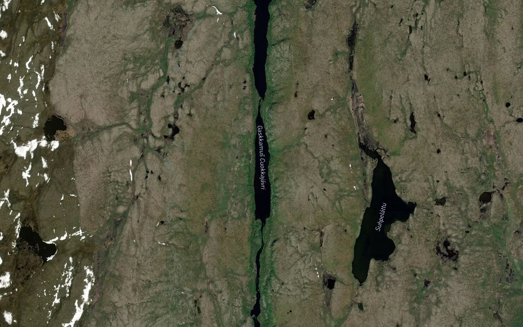 Satellite map of the Gaskkamus Cuokkajavri