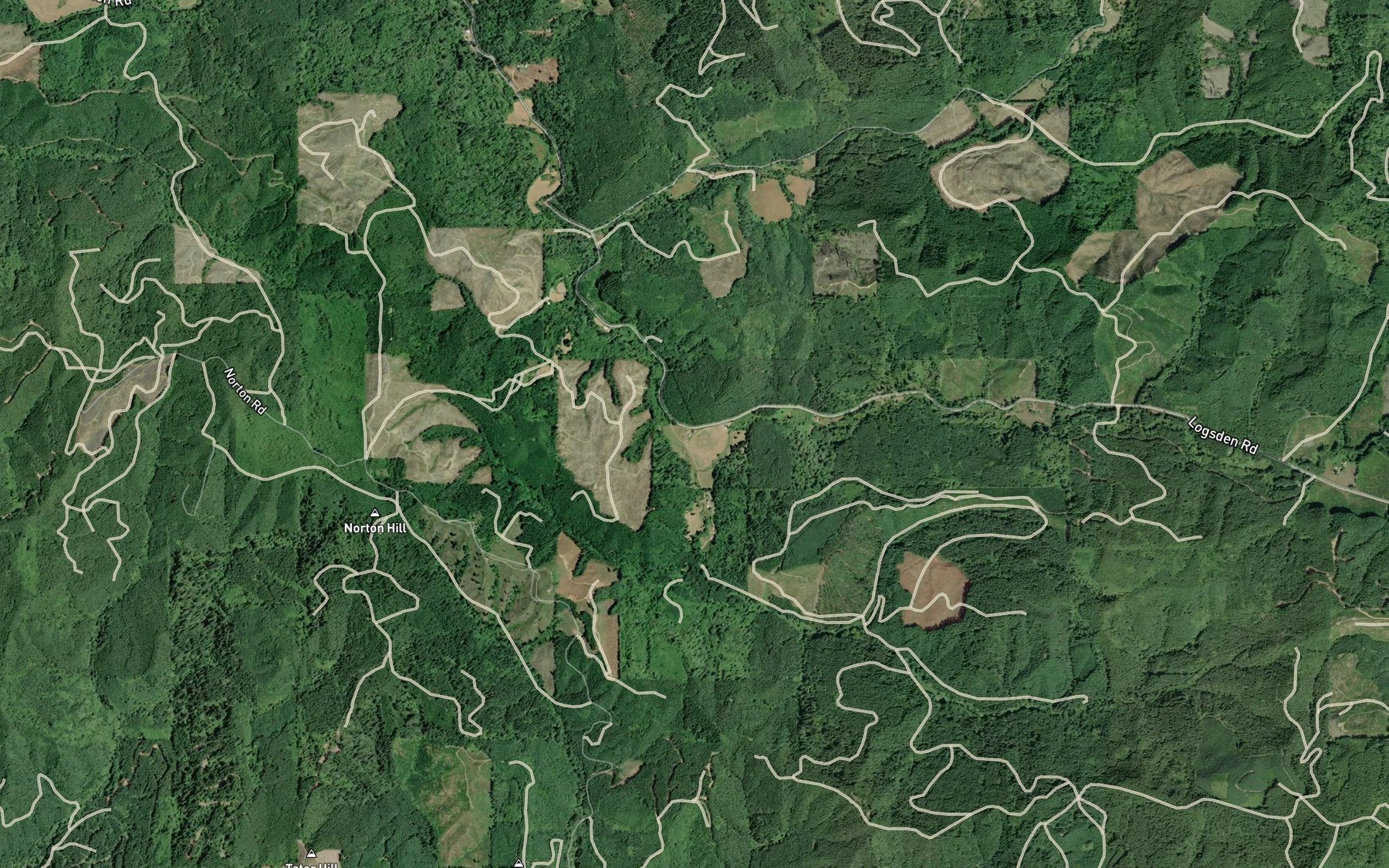 Satellite map of the Brush Creek