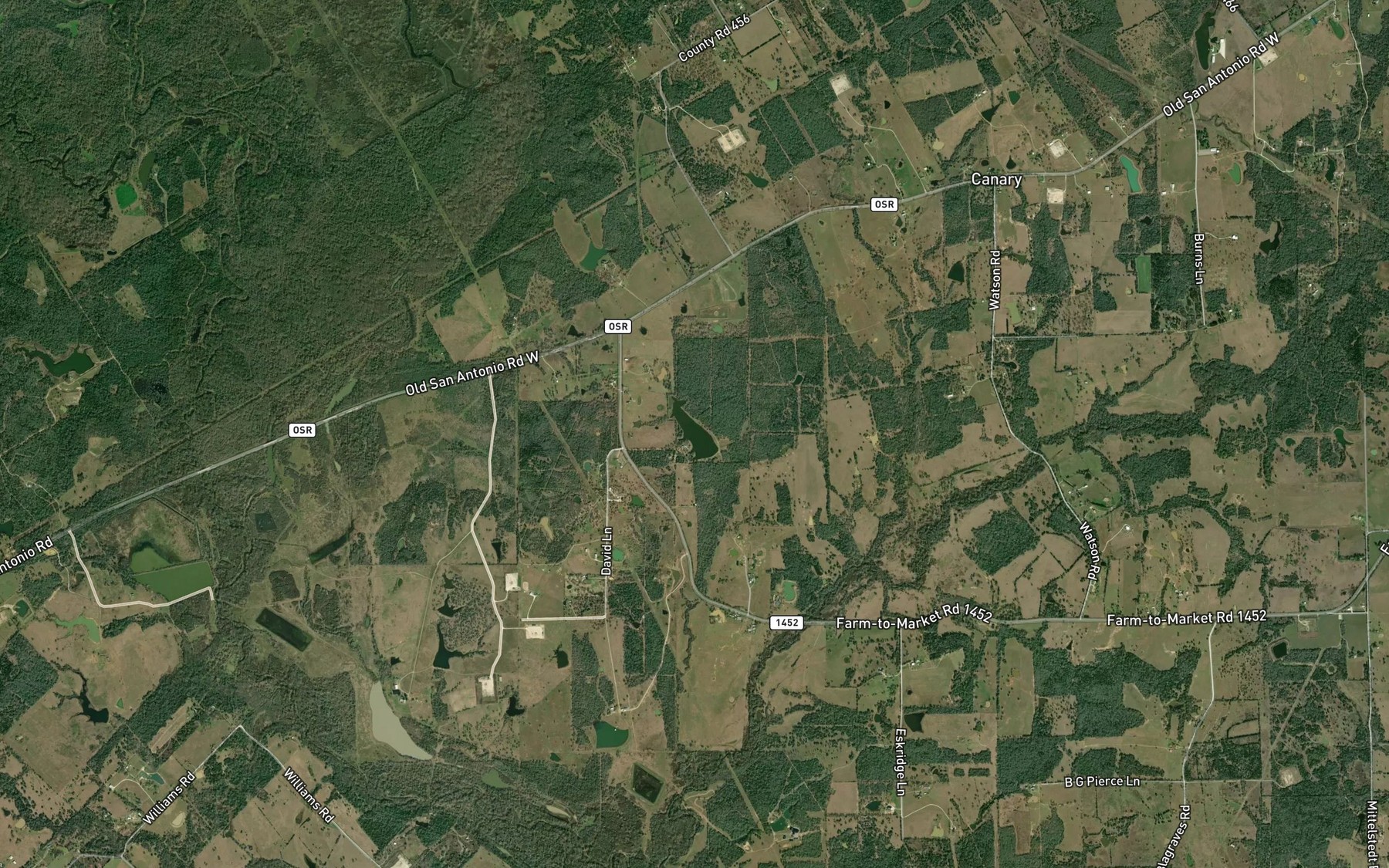 Satellite map of the Wager Lake
