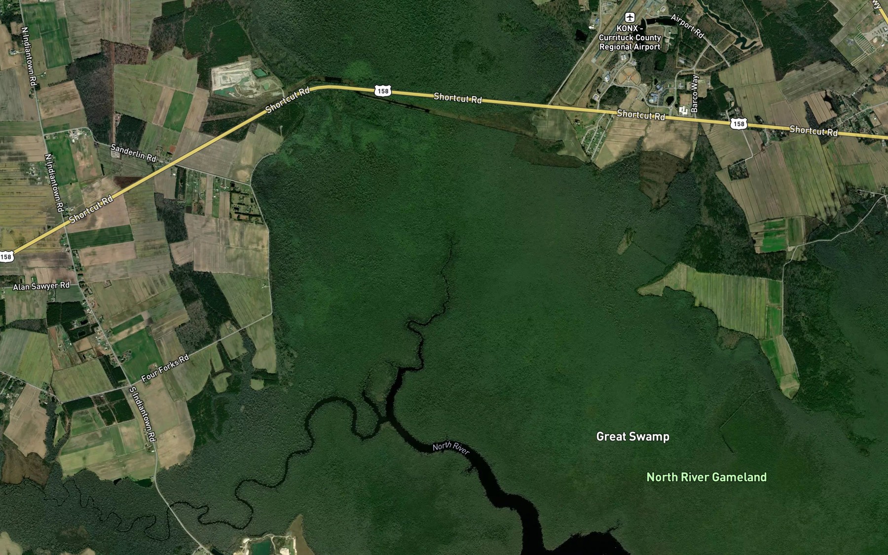 Satellite map of the East Canal