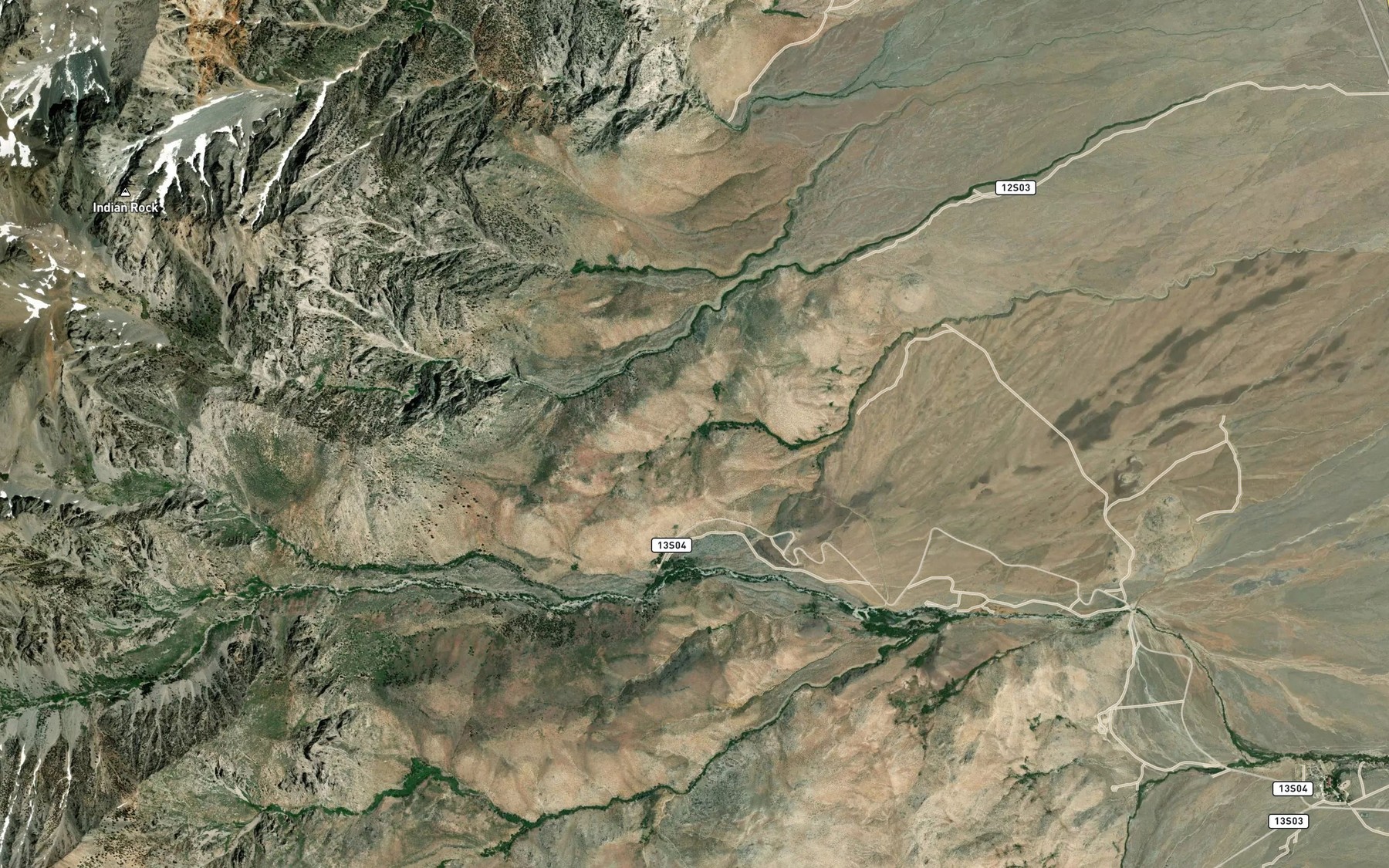 Satellite map of the McGann Springs