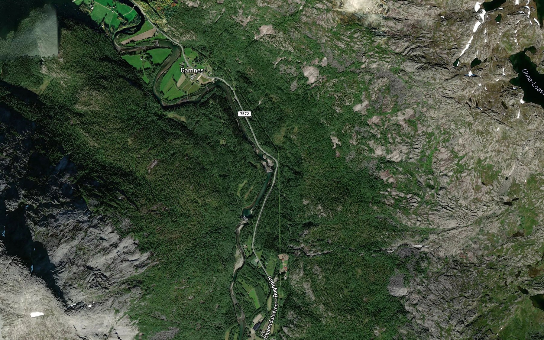 Satellite map of the Litlefallet