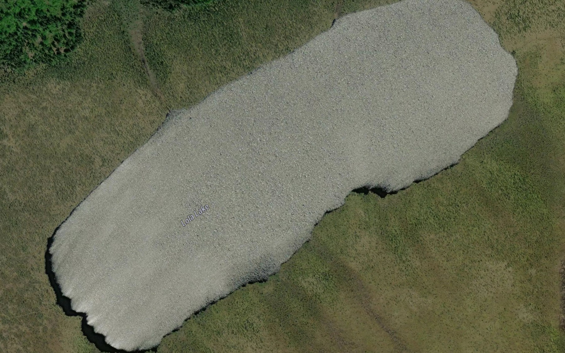 Satellite map of the Lola Lake