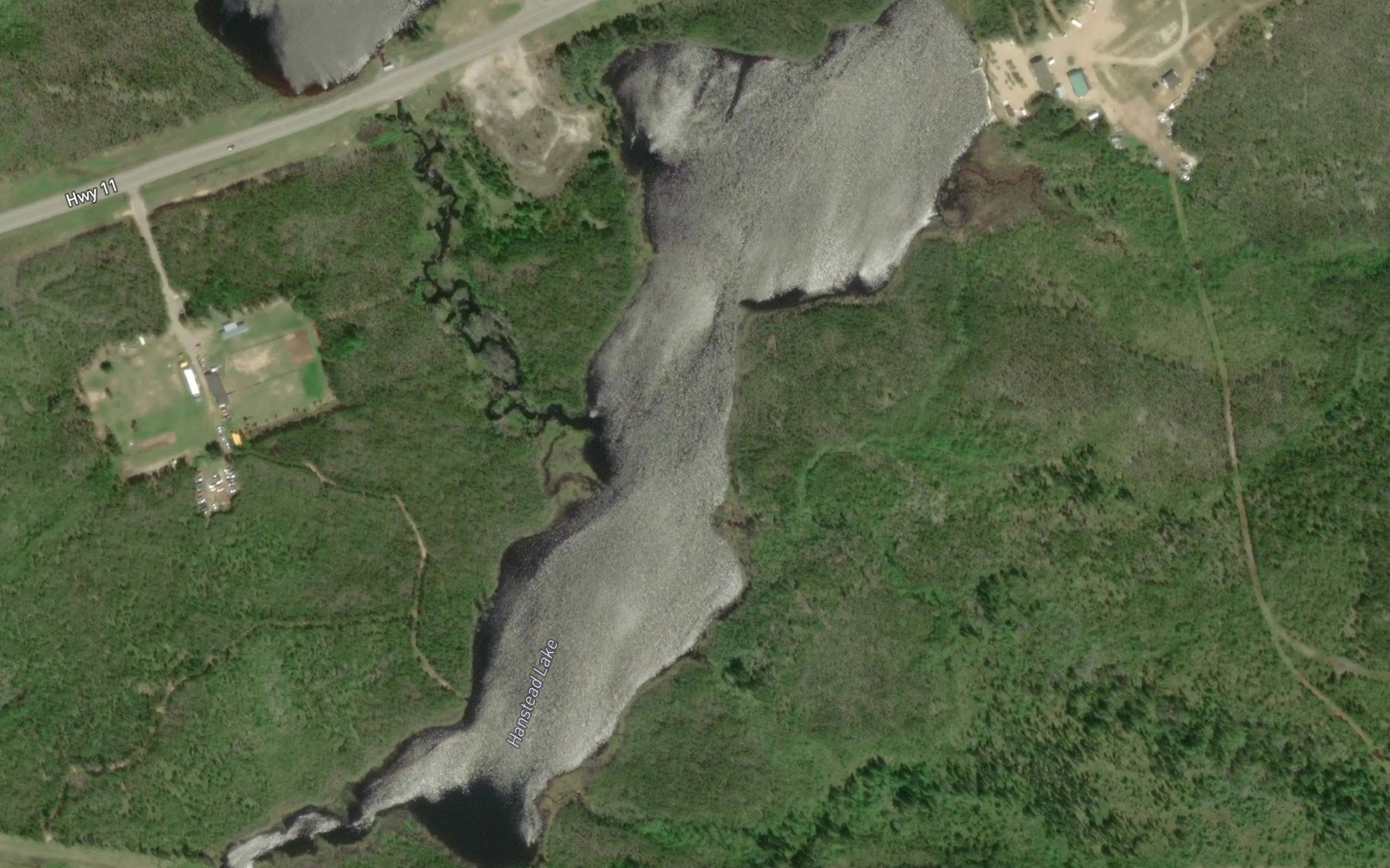 Satellite map of the Hanstead Lake