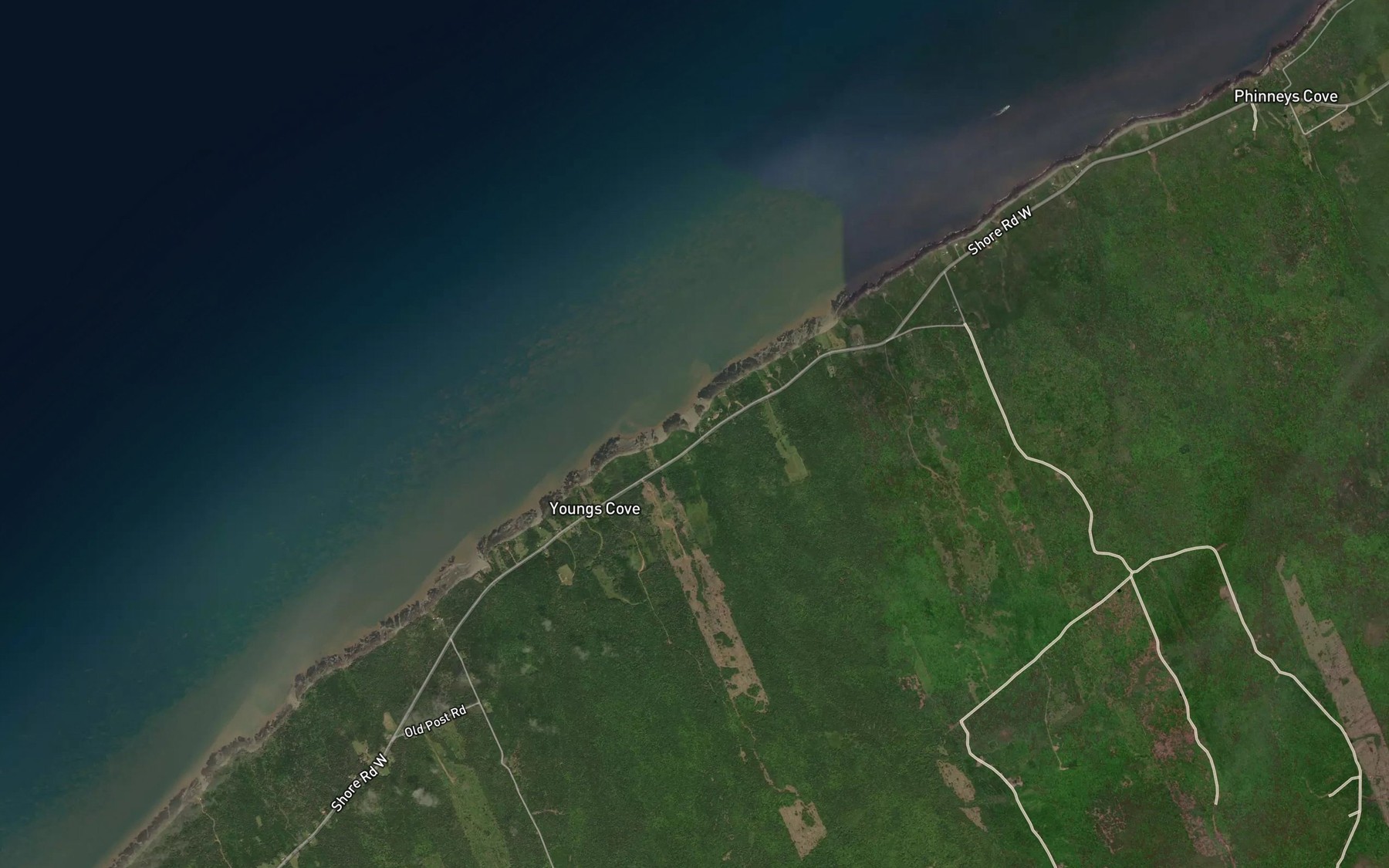 Satellite map of the Joe Brook