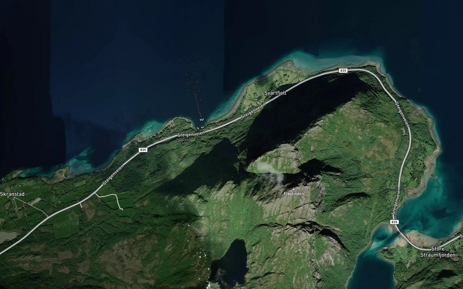 Satellite map of the Steinelva