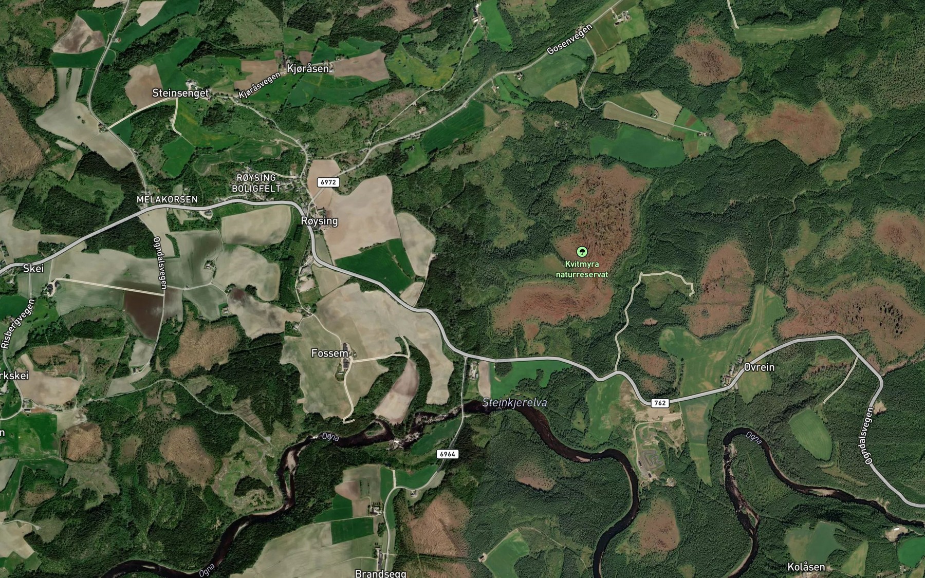 Satellite map of the Ogla