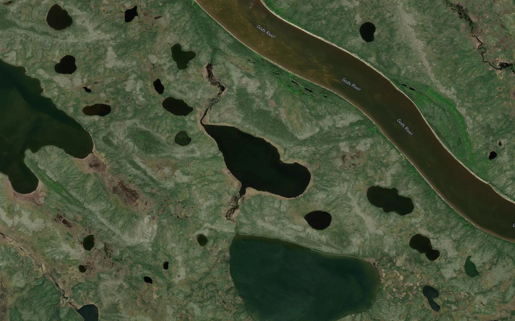 Satellite map of the Raisin Lake