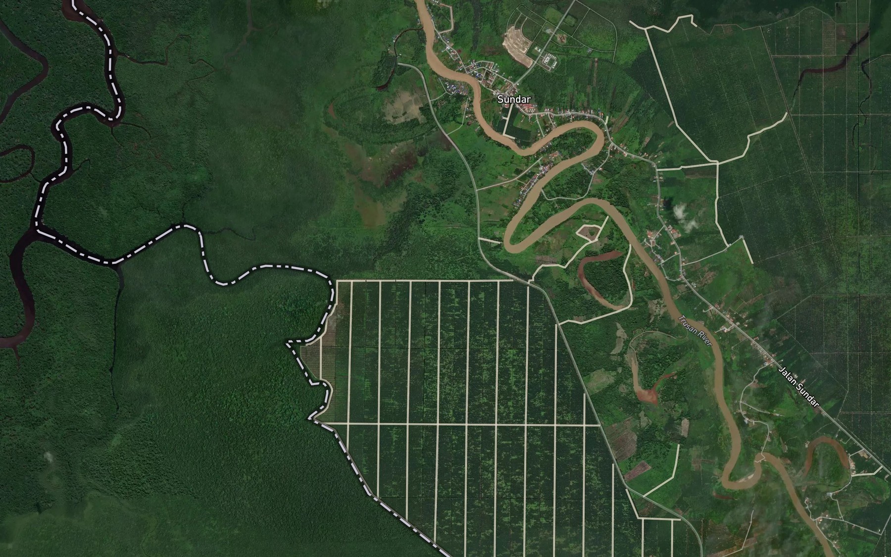 Satellite map of the Sungai Pulang Rumah