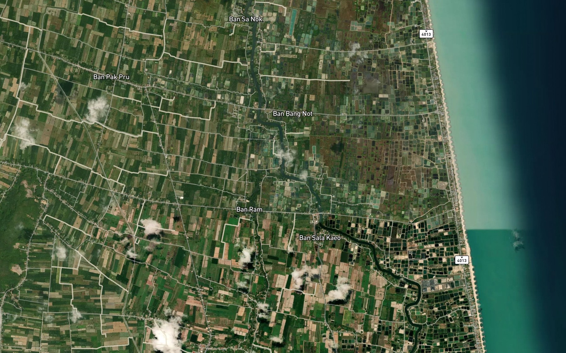 Satellite map of the Khlong Tha Sao