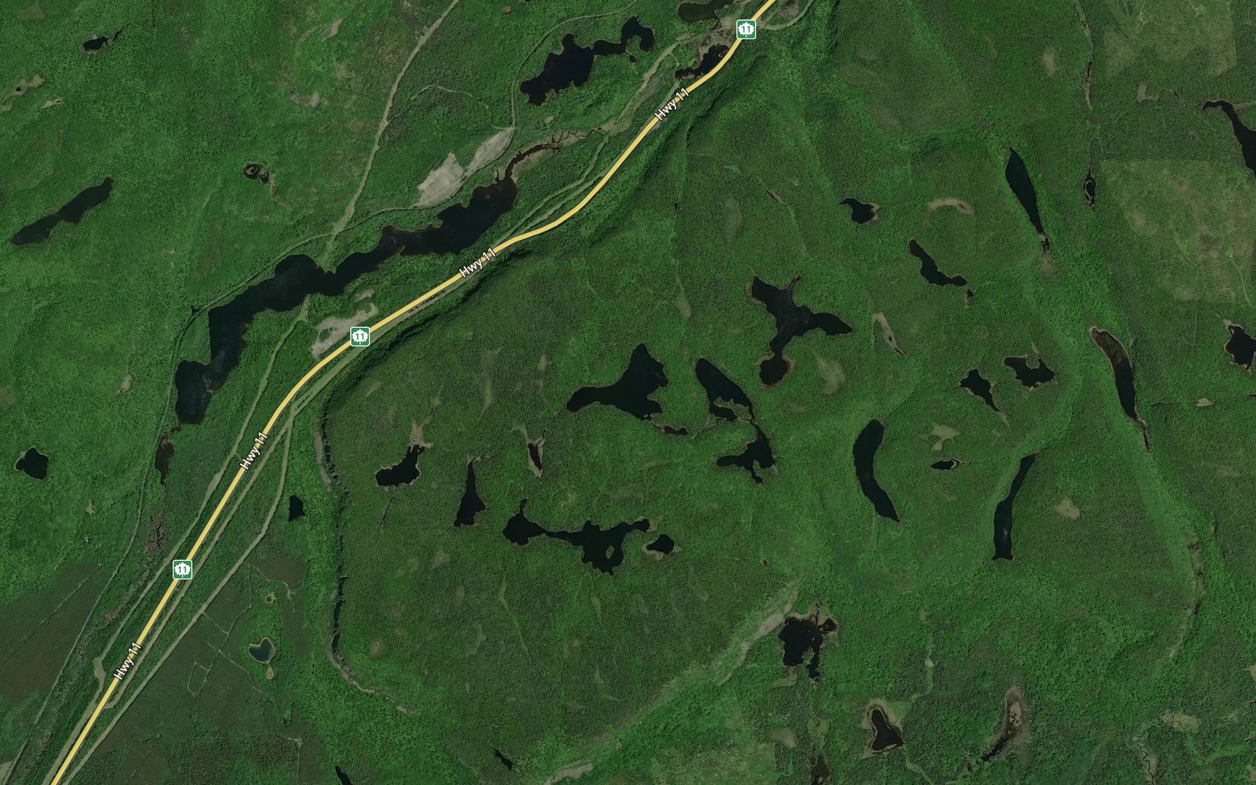 Satellite map of the Gretel Lake